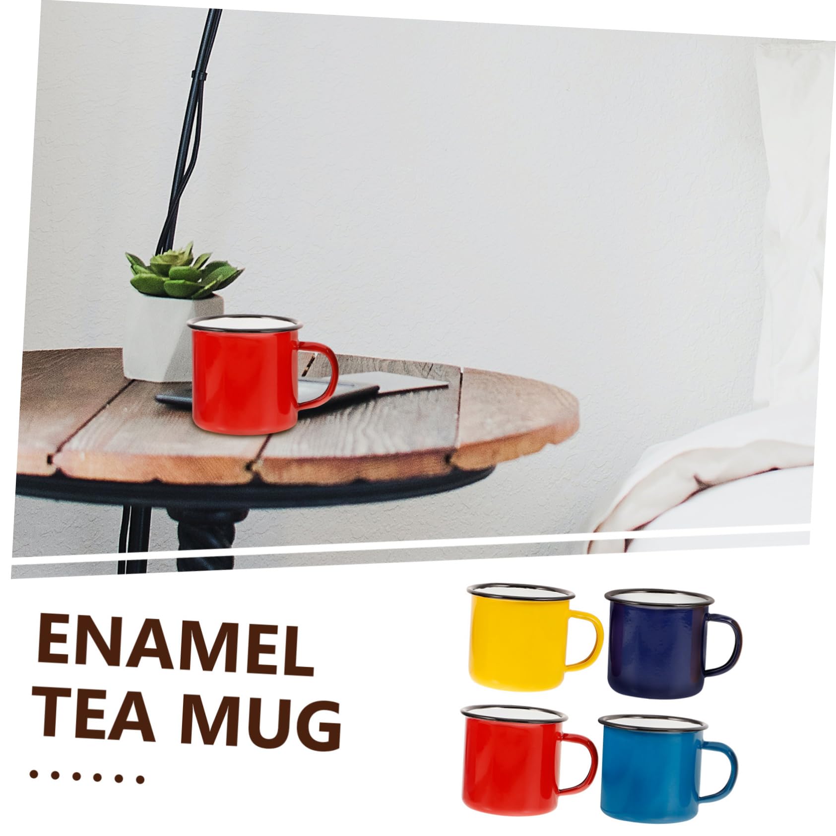 4stücke Retro Emaille Kaffeebecher Emaille-becher Mit Henkel Zum Trinken Von Tee Kaffee Milch Wasser Saft Für Zuhause Camping Büro Restaurant