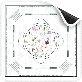 Deyimmei Mahjong Mat for Table - Non-Slip Mahjong Table Cover with Storage Pockets, Perfect Mahjong Accessories & Gifts for Women, Men, and Mahjong Enthusiasts (Floral Geometry)