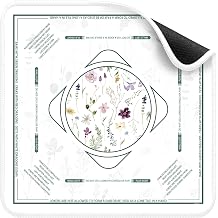 Deyimmei Mahjong Mat for Table - Non-Slip Mahjong Table Cover with Storage Pockets, Perfect Mahjong Accessories & Gifts for Women, Men, and Mahjong Enthusiasts Floral Geometry