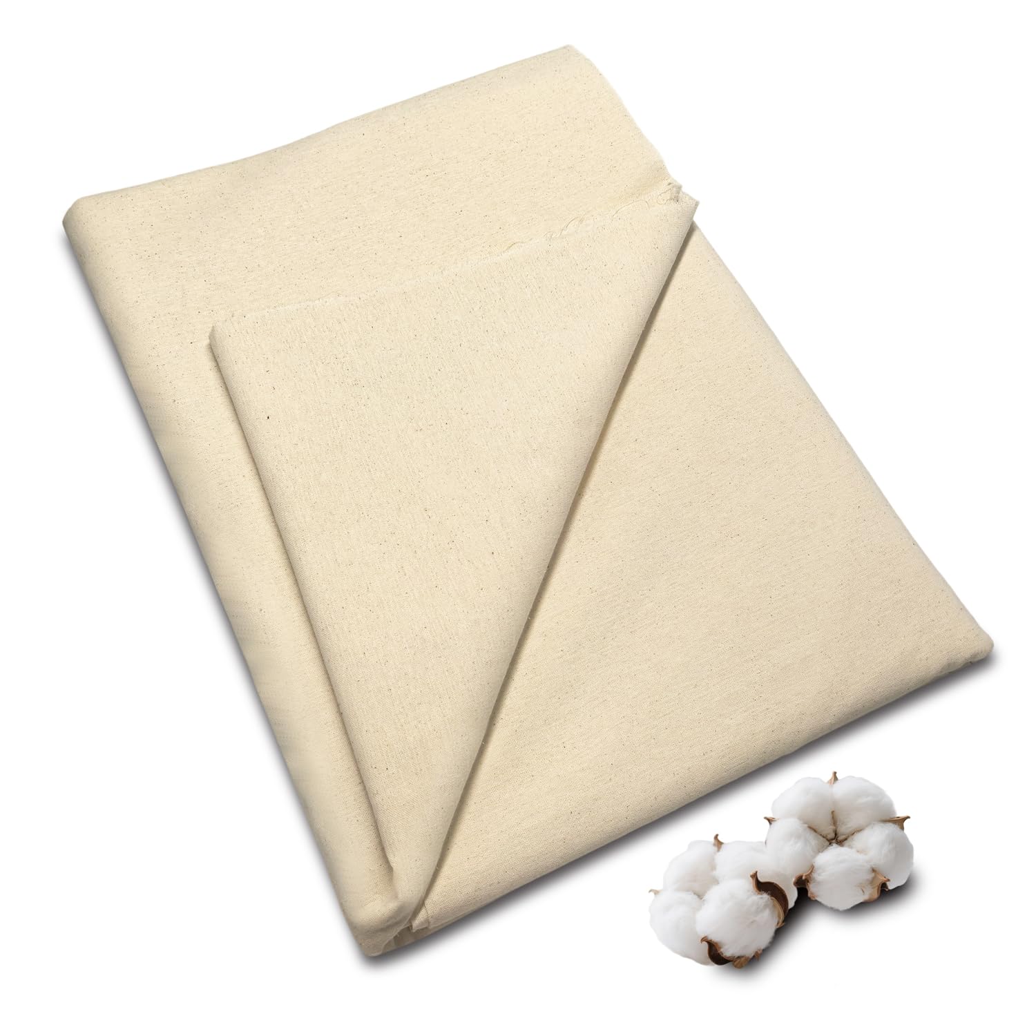 Tela de lino y muselina de algodón 100% sin blanquear, ideal para coser, bordar, manualidades, forro de prendas, tela ligera de algodón natural, 160 x 27 cm.