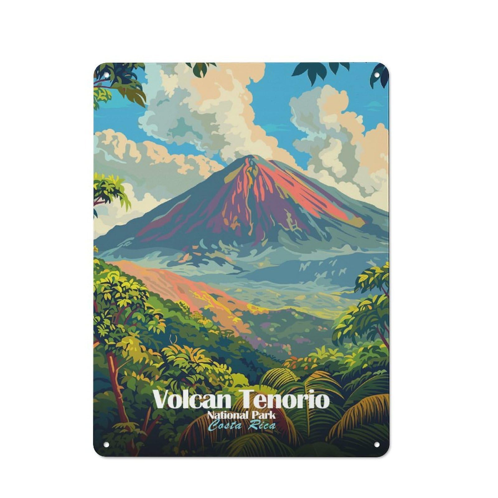 Classic Volcan Tenorio National Park Metal Sign 40x30cm, Classic Pub Decor for Diner, Restaurant, Shed Or Kitchen