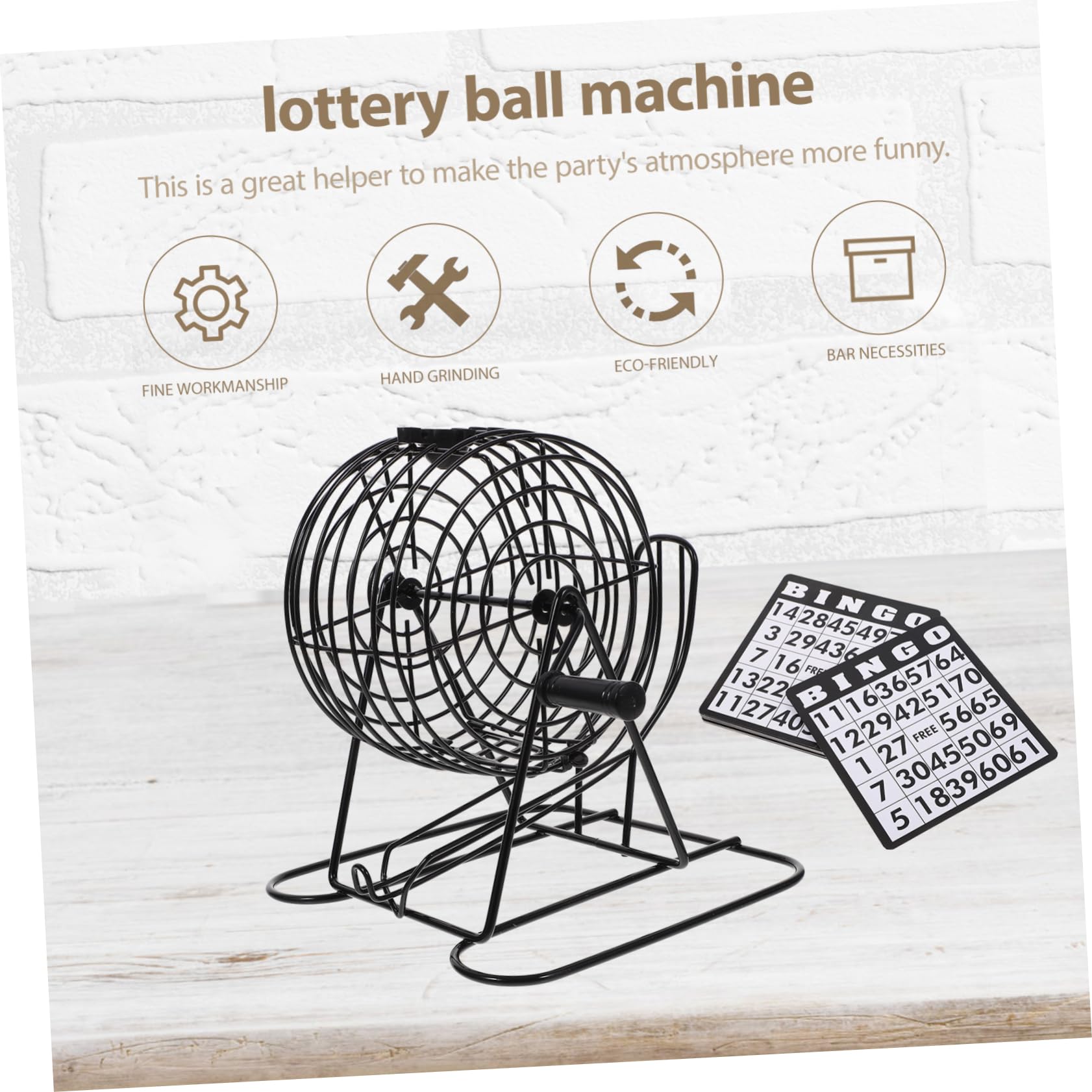 Alasum Máquina de Bingo Interactiva de Hierro Negro para Fiestas Temáticas y Bares, Juego de Mesa Duro Diversión Interactiva y Diseño Resistente