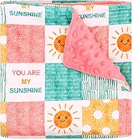 SWESEN Super Soft Minky Baby Blanket for Girls & Boys - You Are My Sunshine Print, Dotted Backing, 30x40 Nursery Throw