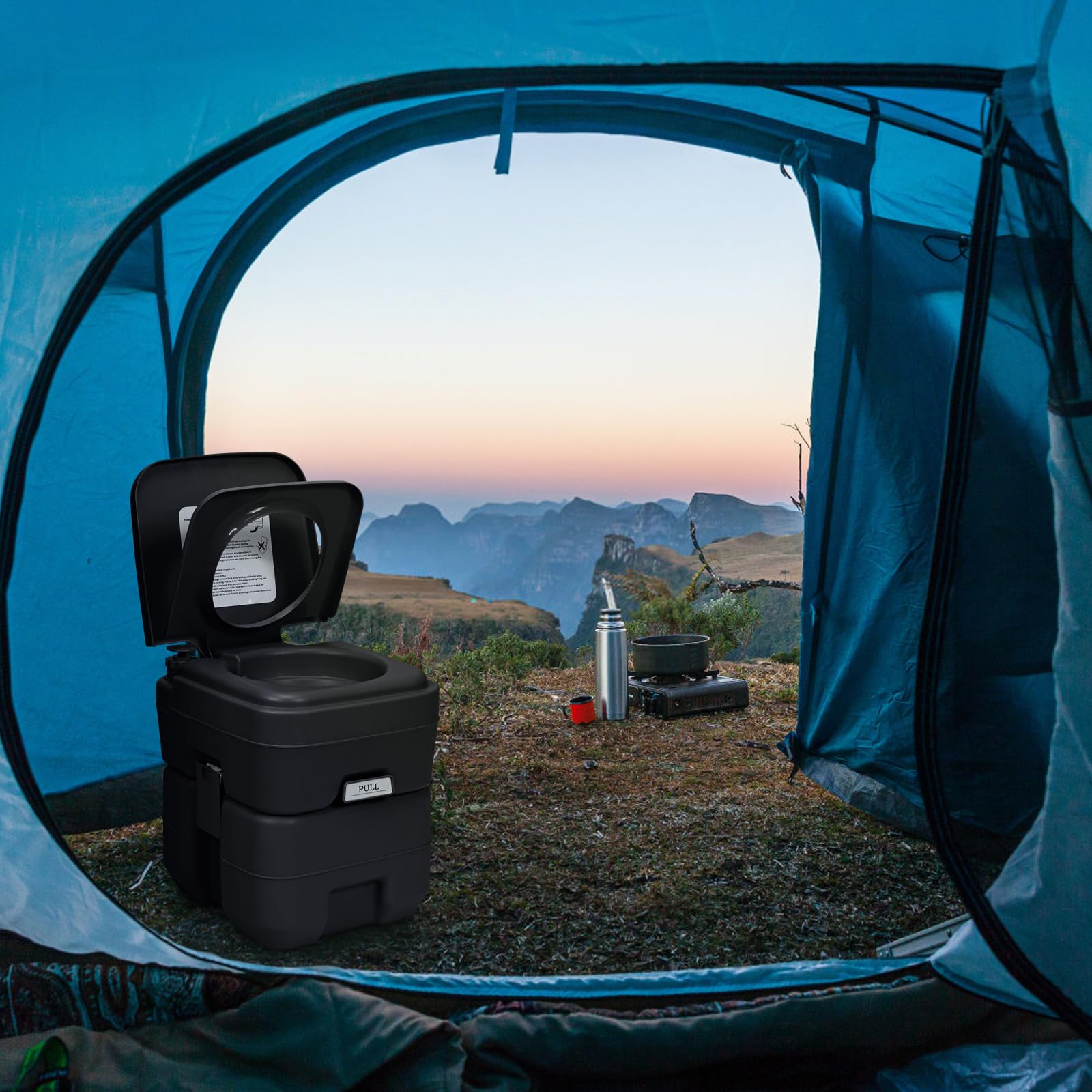 GOPLUS Campingtoilette Reisetoilette tragbare Toilette Outdoor WC mobiles WC 20L, Farbwahl