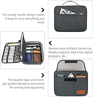 Vista 4 de Multi-Layer Electronic Organizer Bag with Tablet Pocket Portable Cable Storage Pouch for Travel Impact and Dust Resistant Digital Accessories Case