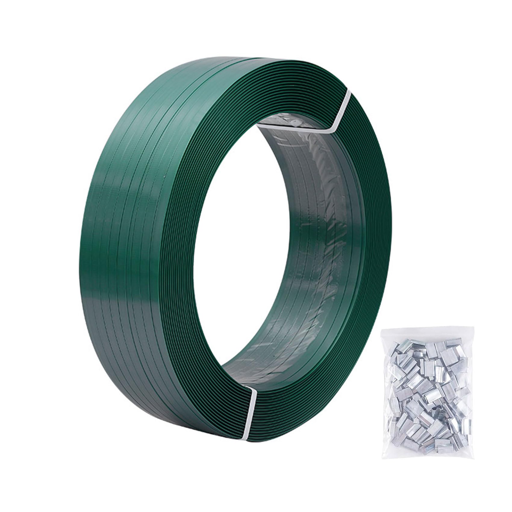 Fleje de Embalaje PET 16mm x 0,8mm 1200 Metros Rollo Resistente con 100 Hebillas para Palets