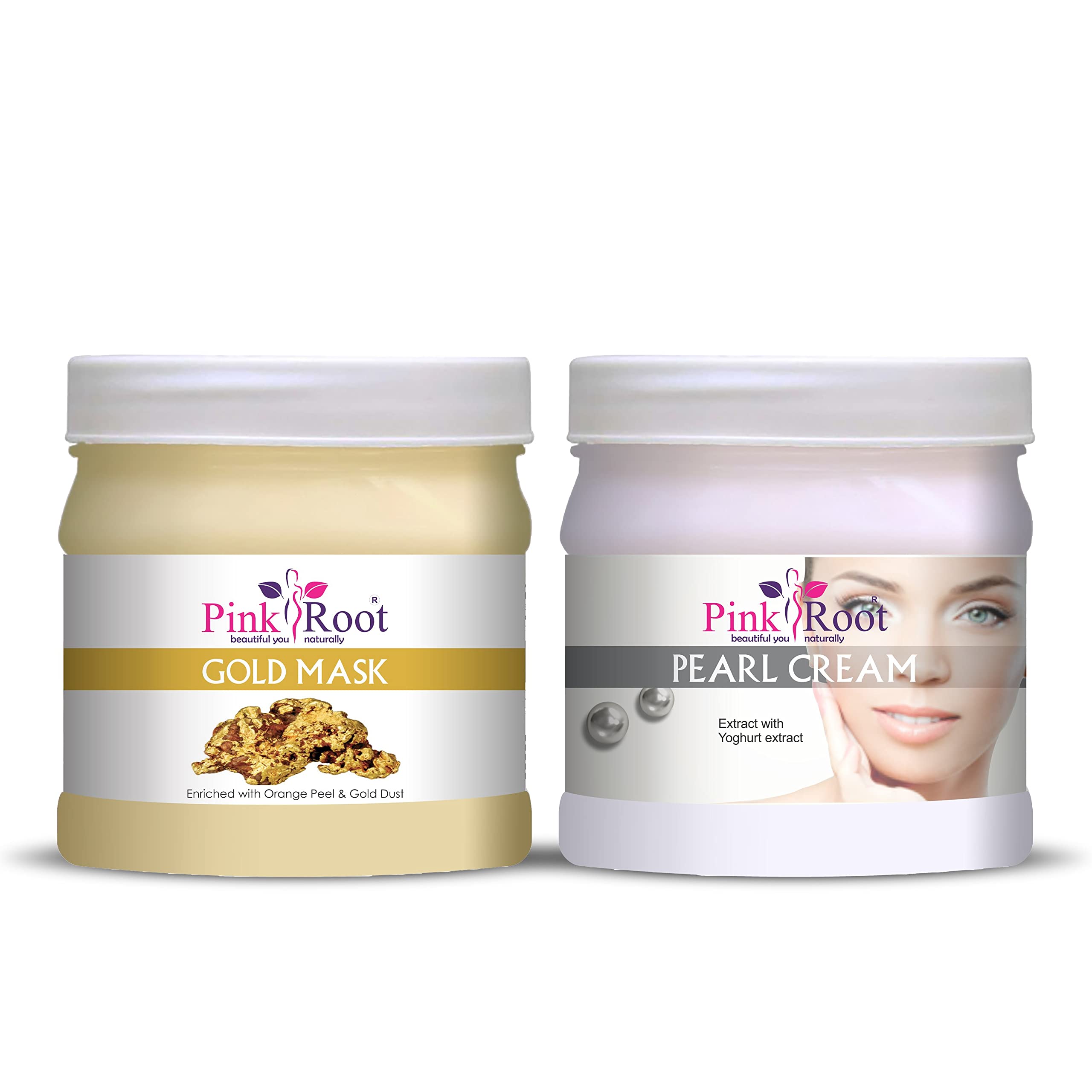 Pink Root Gold Mask 500gm with Pearl Cream 500gm