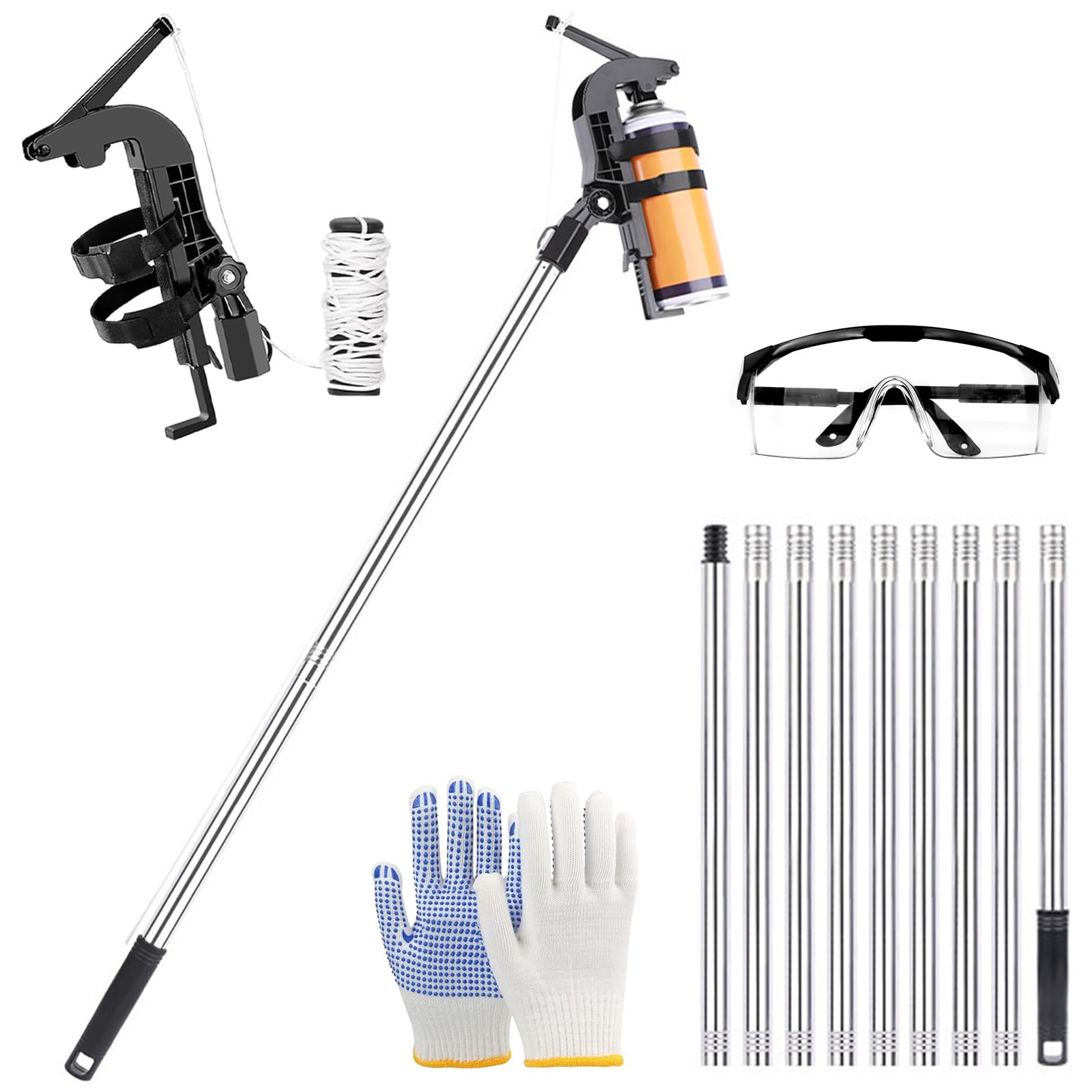 Sprühdosen Verlängerungsstangen Adapter,SprüHdosen VerläNgerung 3.6m,Sprühdosenverlängerung,Sprühdosenhalter Erweiterte Version,Einstellbarer Winkel Sprühstange,für Aerosoldose,Sprühfarbe