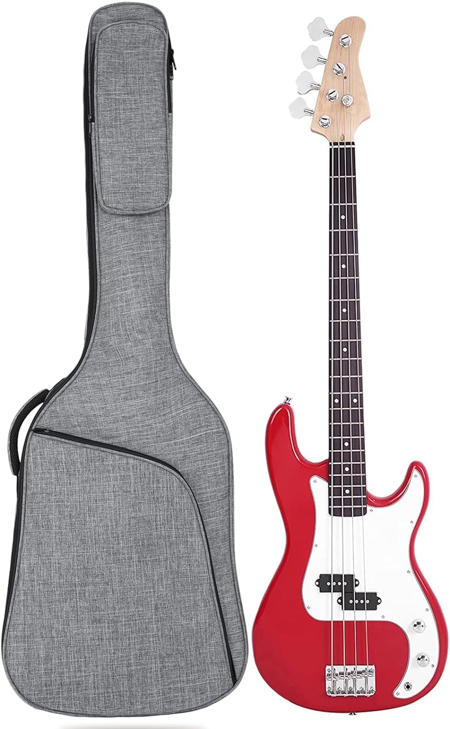 GLOW WINGS Guitar Bag Padded Gig Bag 7MM Padding Soft Electric 48 Inch Bass Guitar Case Backpack with Pockets (Grey-1)-image-25