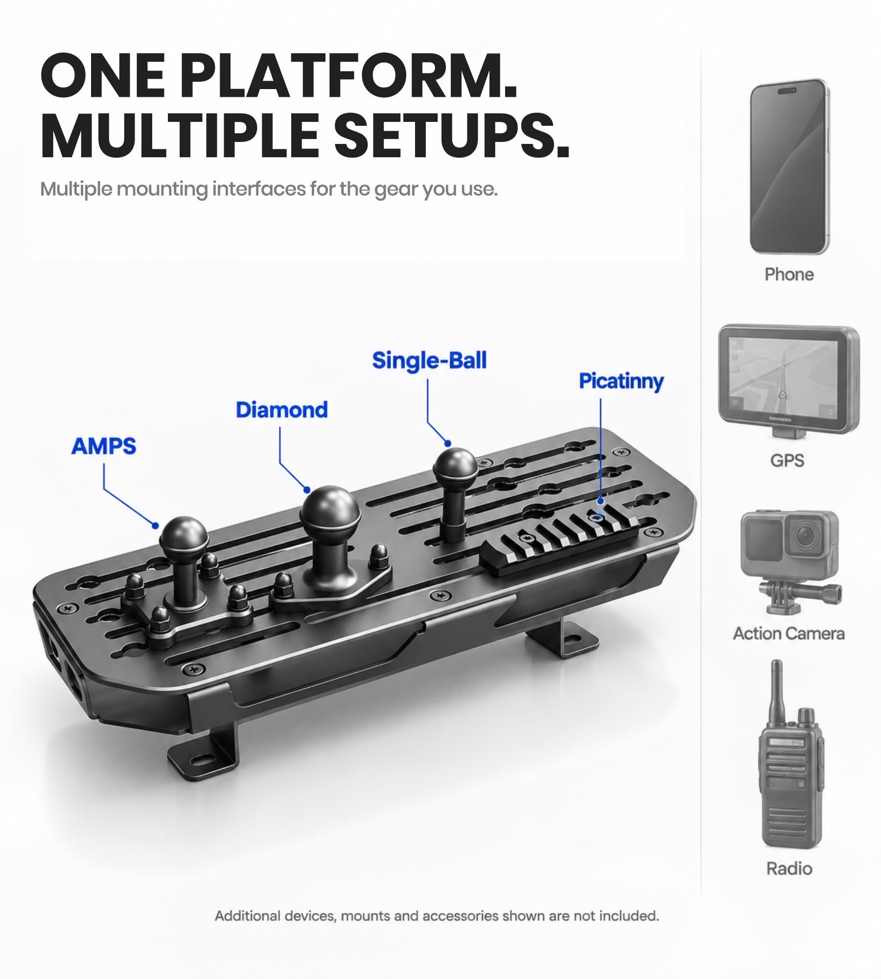 Trumgeta Support de téléphone en aluminium pour tableau de bord pour Ford