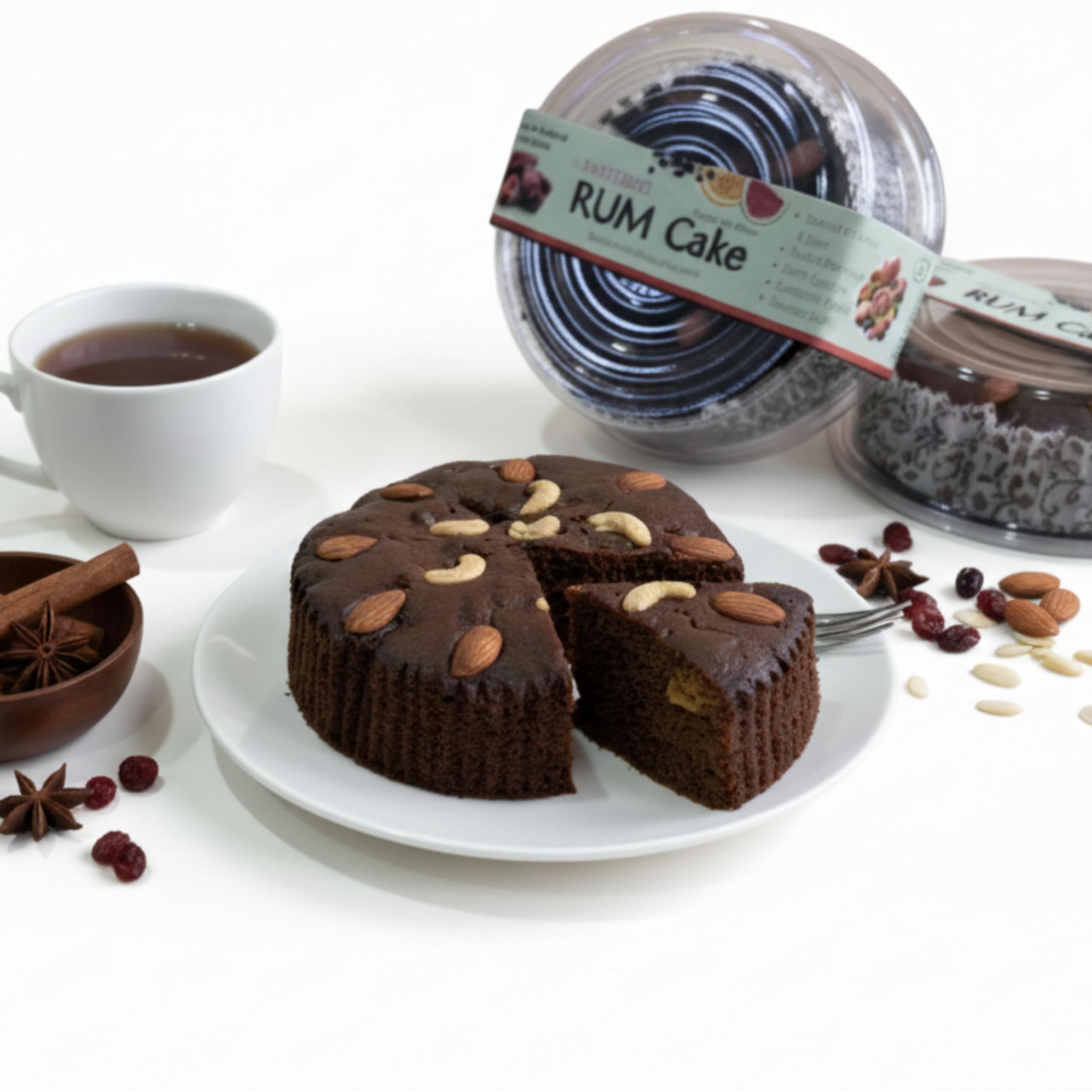 Kabir Cakes Eggless Rum Cake with Dry Fruits, Rich Authentic Rum Flavor | Creamless Cake (400 Grams)-image-10