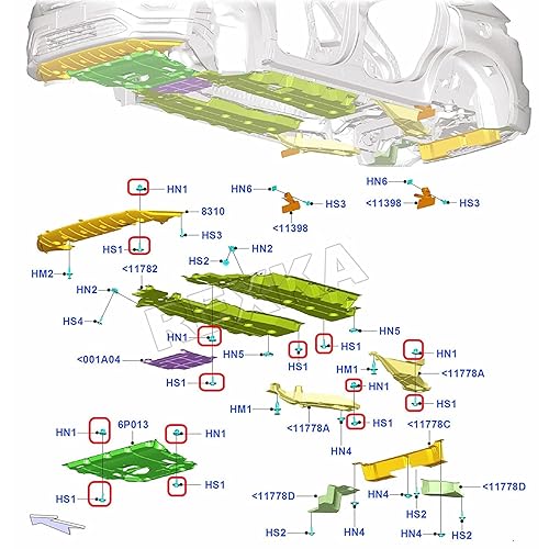 Miniatura 8 de 85 Uds. Clip de tuerca de perno del motor, protector contra salpicaduras del motor, kit de sujetadores de protección inferior deflector de aire,