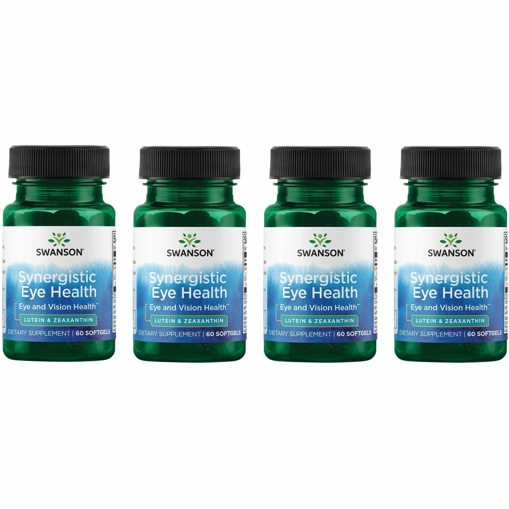 Swanson Lutein & Zeaxanthin Synergistic Eye Health, 60 Softgels, 4 Pack 60 Count (Pack of 4)