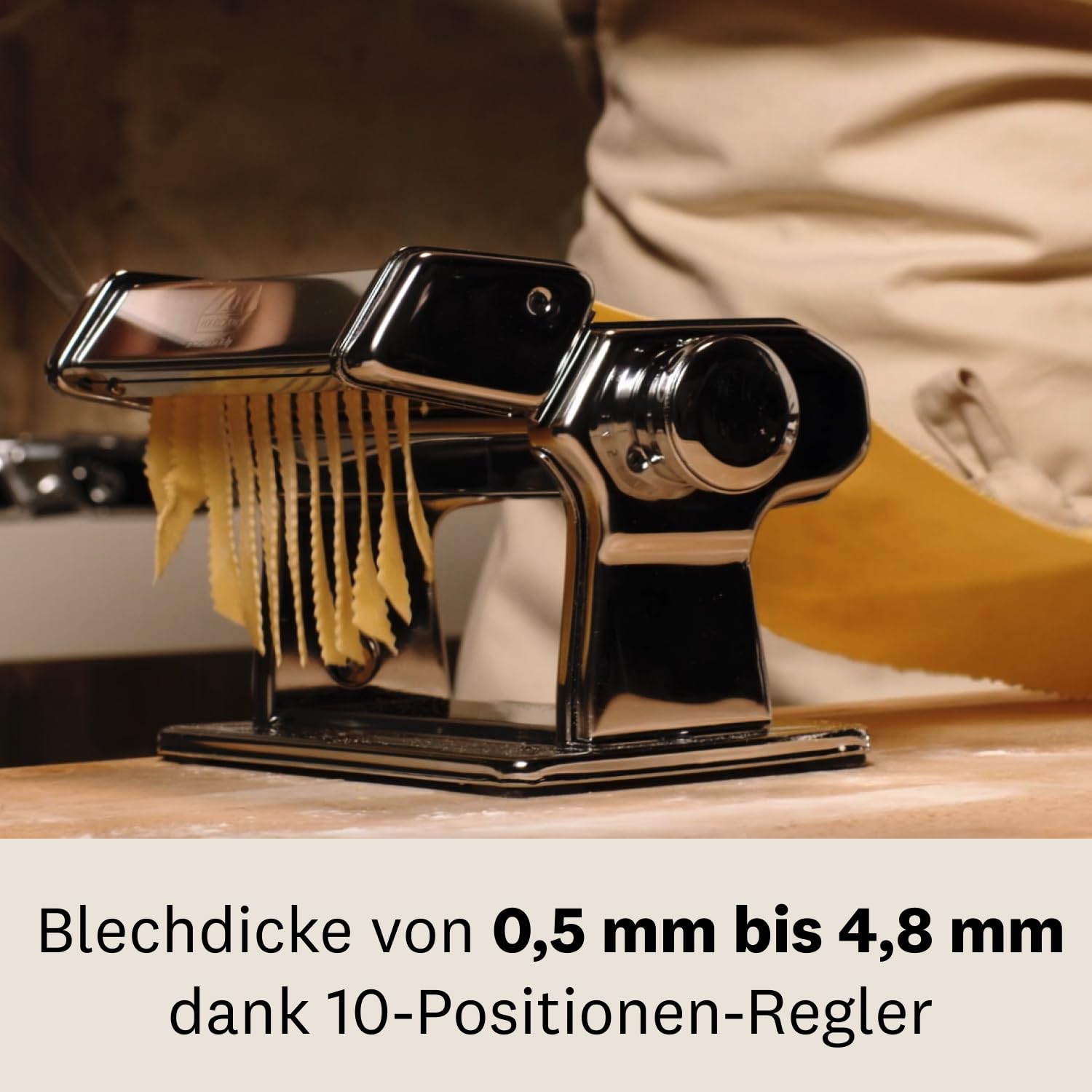 Marcato Multipast Pasta Machine Set + mitgelieferten Zubehörteilen, Nudelmaschine, hergestellt in Italien, Nudelwalze für Lasagne, Fettuccine,Ravioli, Spaghetti,verchromter Stahl. Modell: Multipast