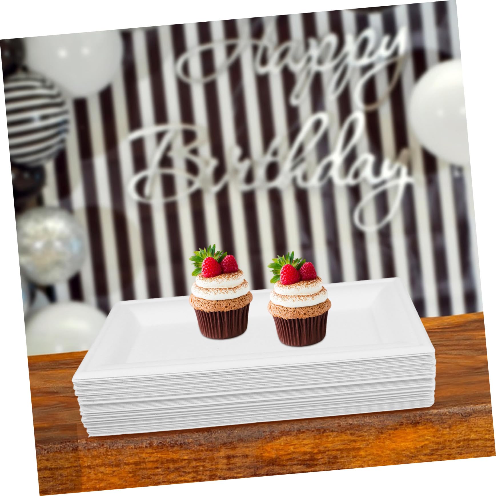 50piezas Bandeja de Cartón Desechable de Color Claro Platos para Tartas Platos para Cenas para Fiestas y Eventos al Aire Accesorios para Fiestas