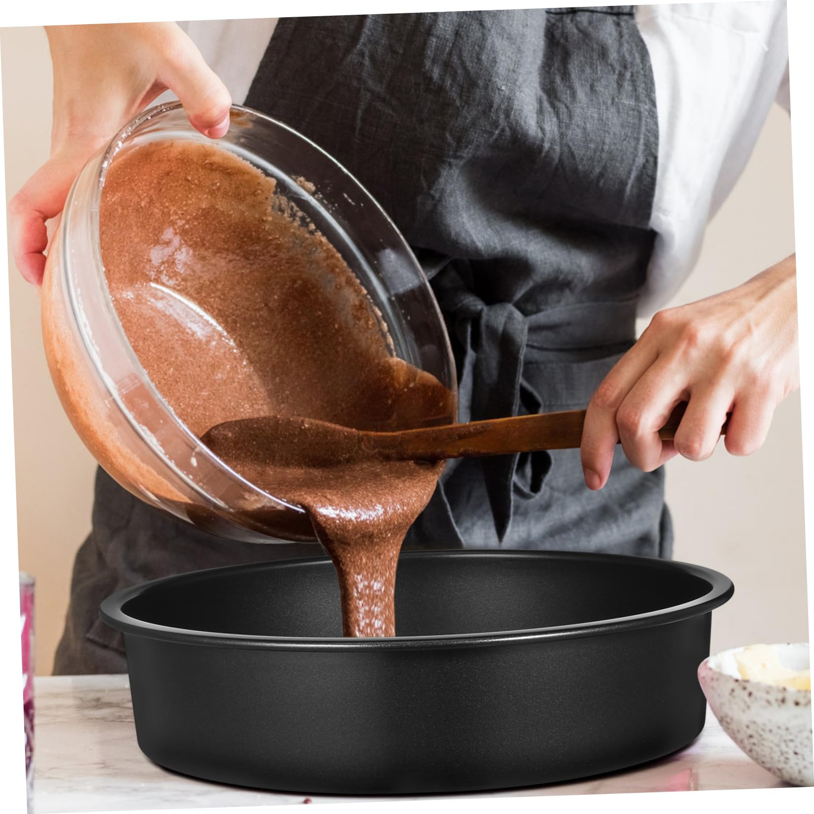 Générique 3 Pièces Moule À Gâteau Moules À Pâtisserie Ronds Pour Gâteaux Moule À Pâtisserie Antiadhésif Couche De Moules À Gâteaux Fournitures De Cuisson Moule À Gâteau Rond Profond Moules
