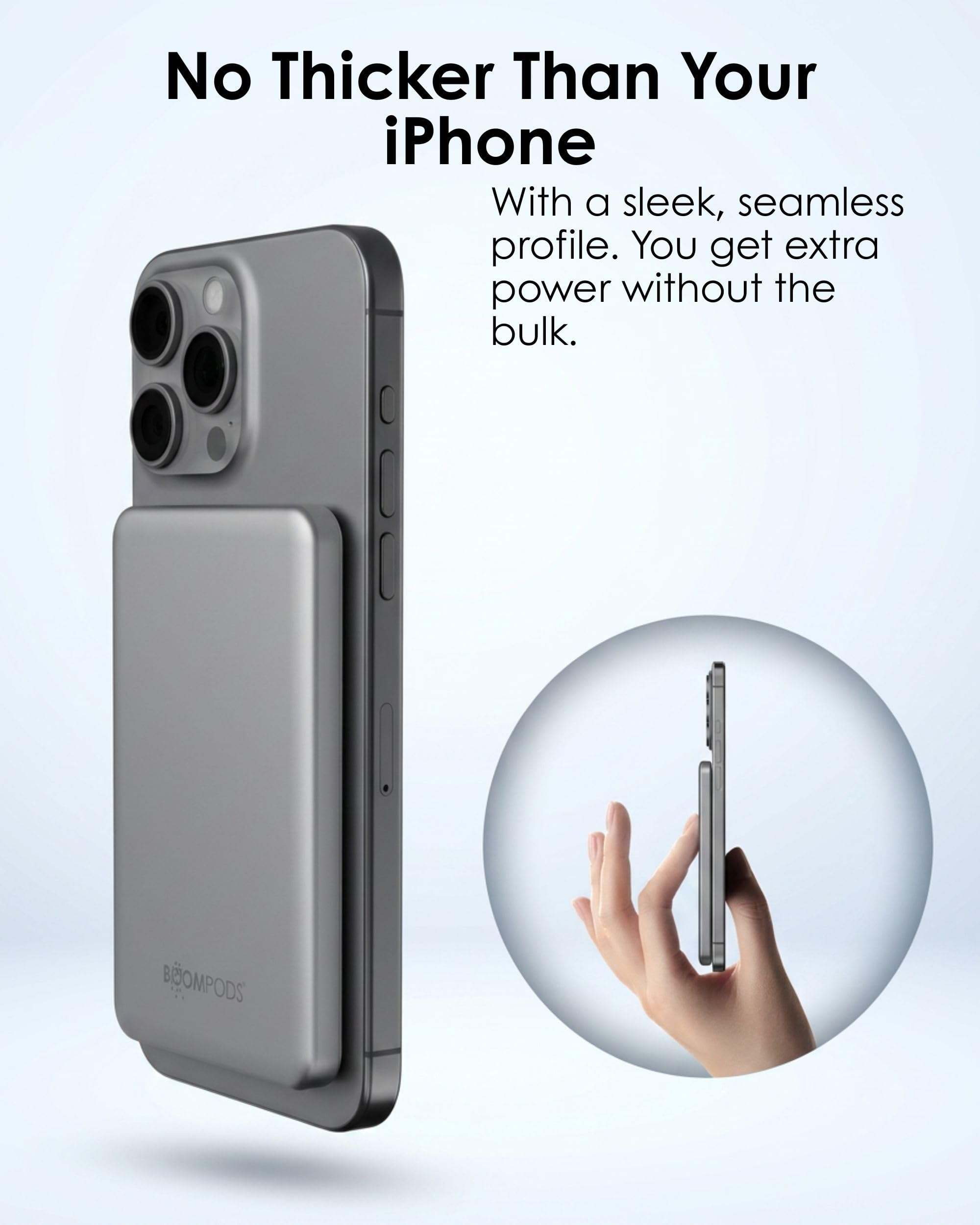Boompods PowerSnap 5000mAh Graffite Magnetic Powerbank