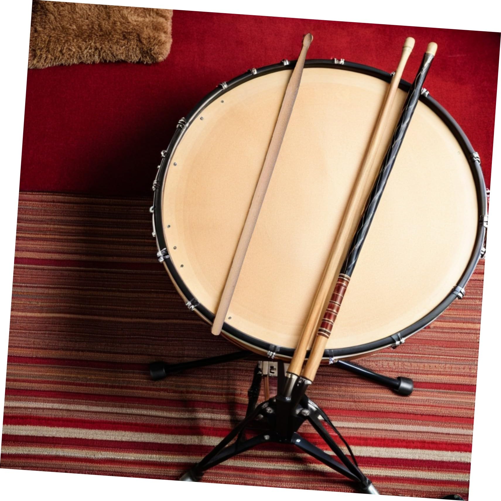TOYANDONA 2sätze Schlagzeugschlägel aus Holz mit Ahornspitze und Erwachsene Zubehör mit Samtbeutel für Transport und Aufbewahrung Übungs-drumsticks