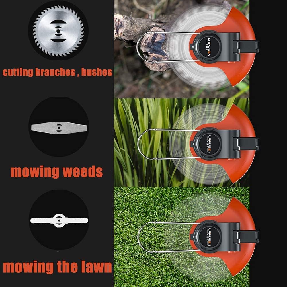 review CHARON Cordless Grass Trimmer 1800W Powerful Trimmer with 2 x 15000 mAh Li-ion Batteries, Cordless Lawnmower Small Adjustable Head & Telescopic Handle,21V