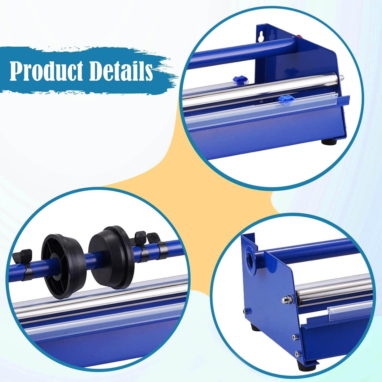 Harilla Stretchfolienspender mit Cutter, manuelle Wickelmaschine, Verpackungsmaschine für Industrieverpackungen, Umzug und Haushalt, Blau
