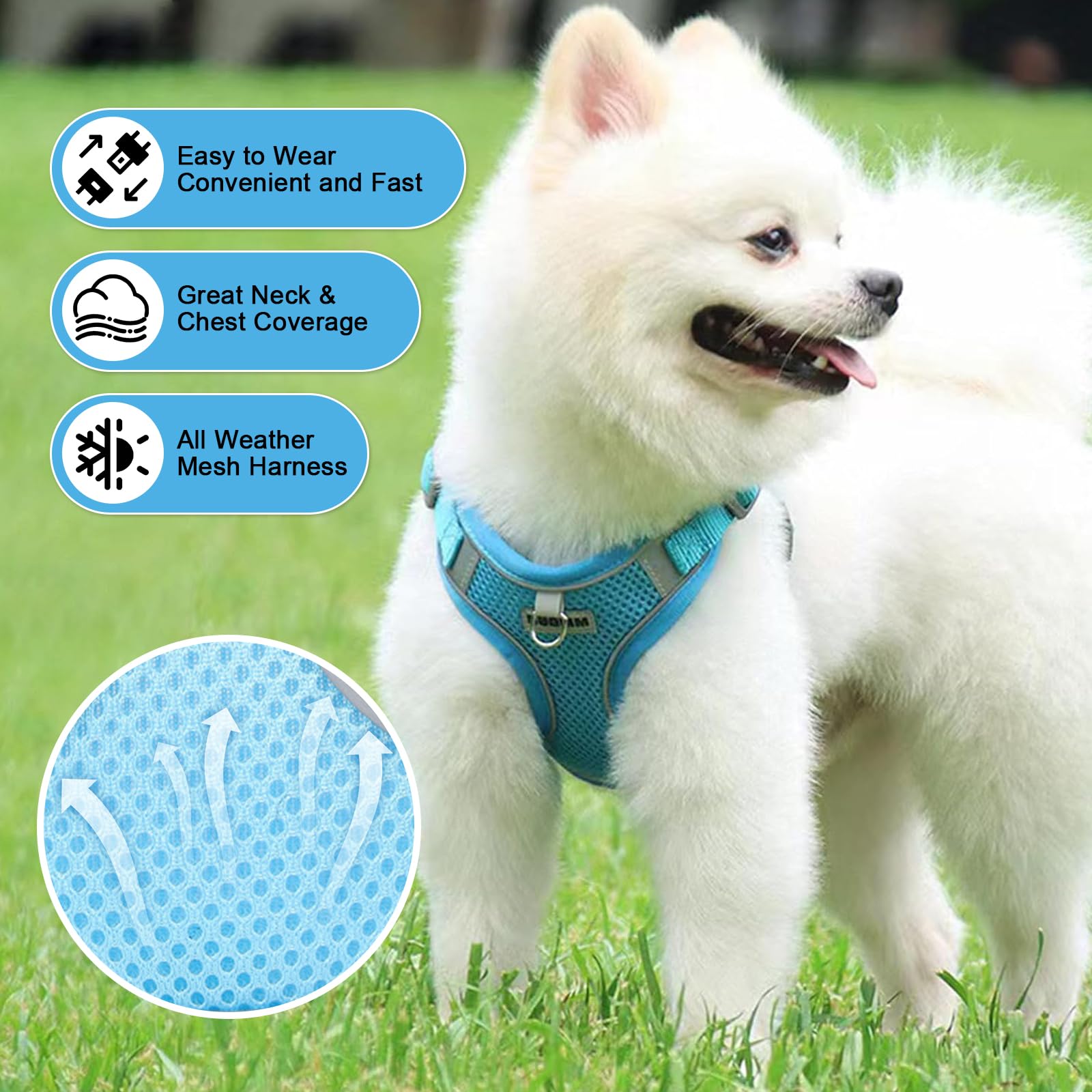 Ledeak No Pull Harness for Dogs Breathable Mesh Step in Dog Harness, Adjustable Dog Harnesses - Image 3