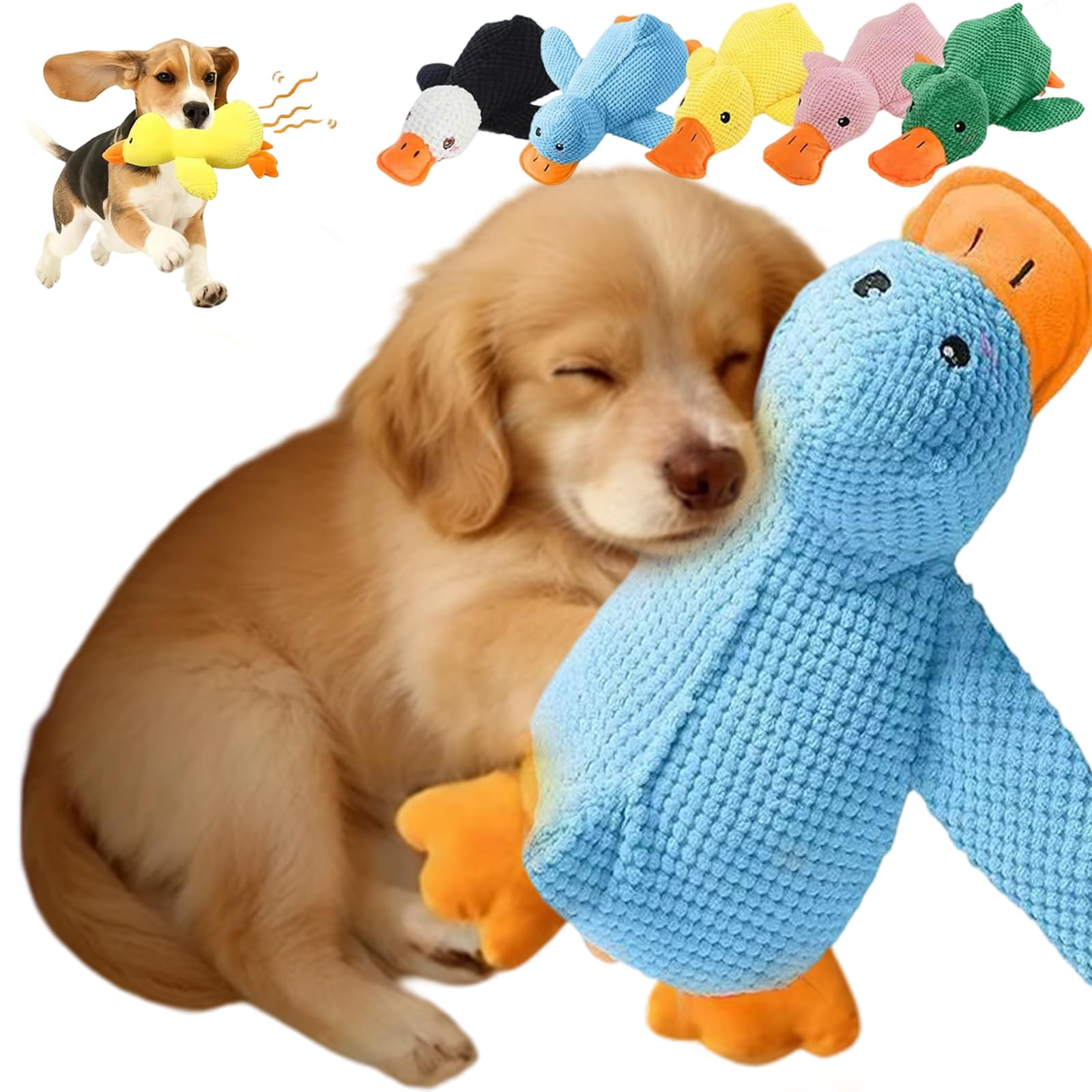 fjaldjfu 2026 Upgraded Calming Duck Toy For Dogs, Calming Duck, Quacking Ducks Toys, Soft Stuffed Plush Mellow Calming Pillow For Puppies And Senior (C-L(45 * 38CM))