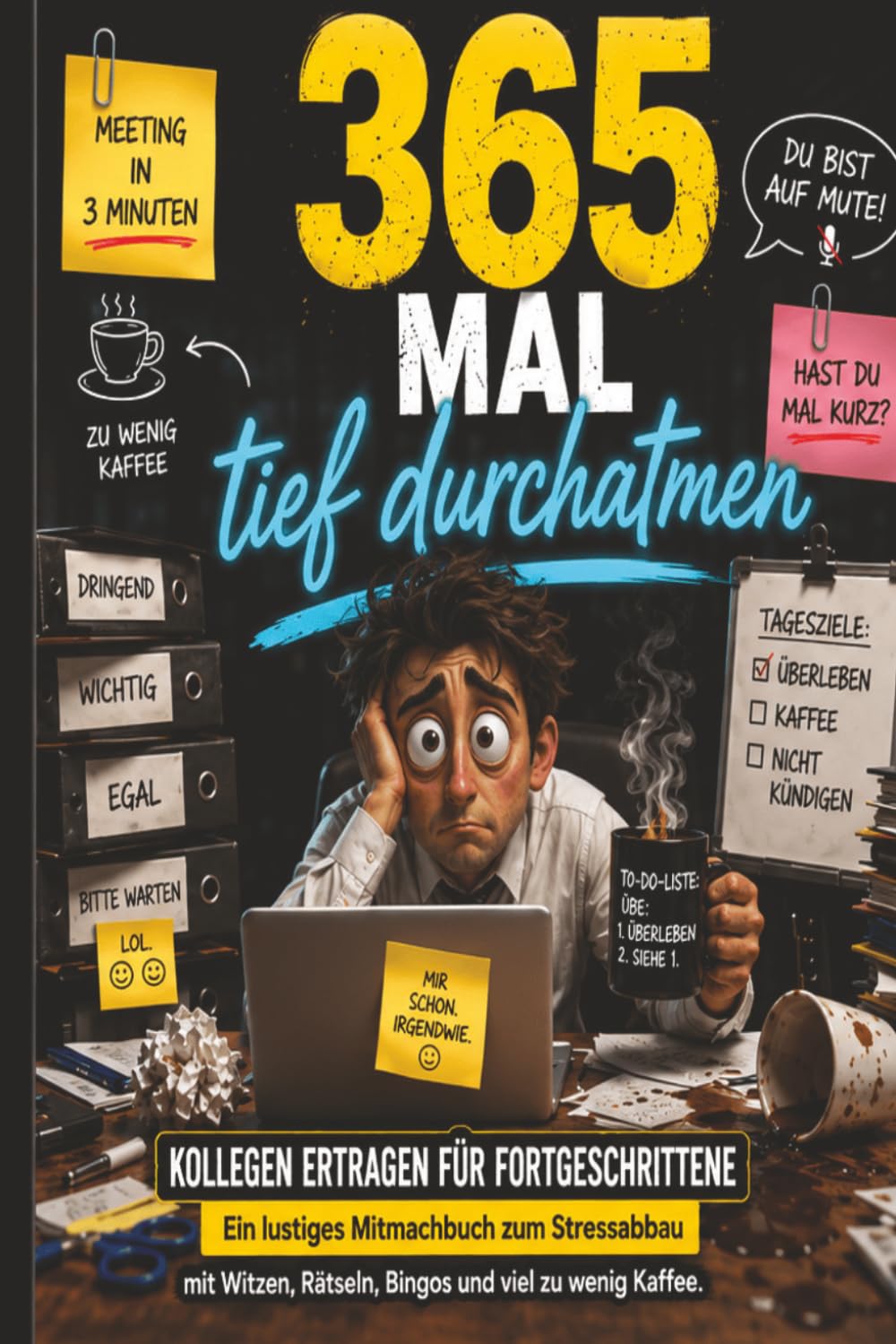 365 mal tief durchatmen: Das ultimative Büro-Mitmachbuch gegen den täglichen Wahnsinn: Lustiges Anti-Stress-Buch für das Büro mit Witzen & Rätseln. ... für Kollegen und Kolleginnen.
