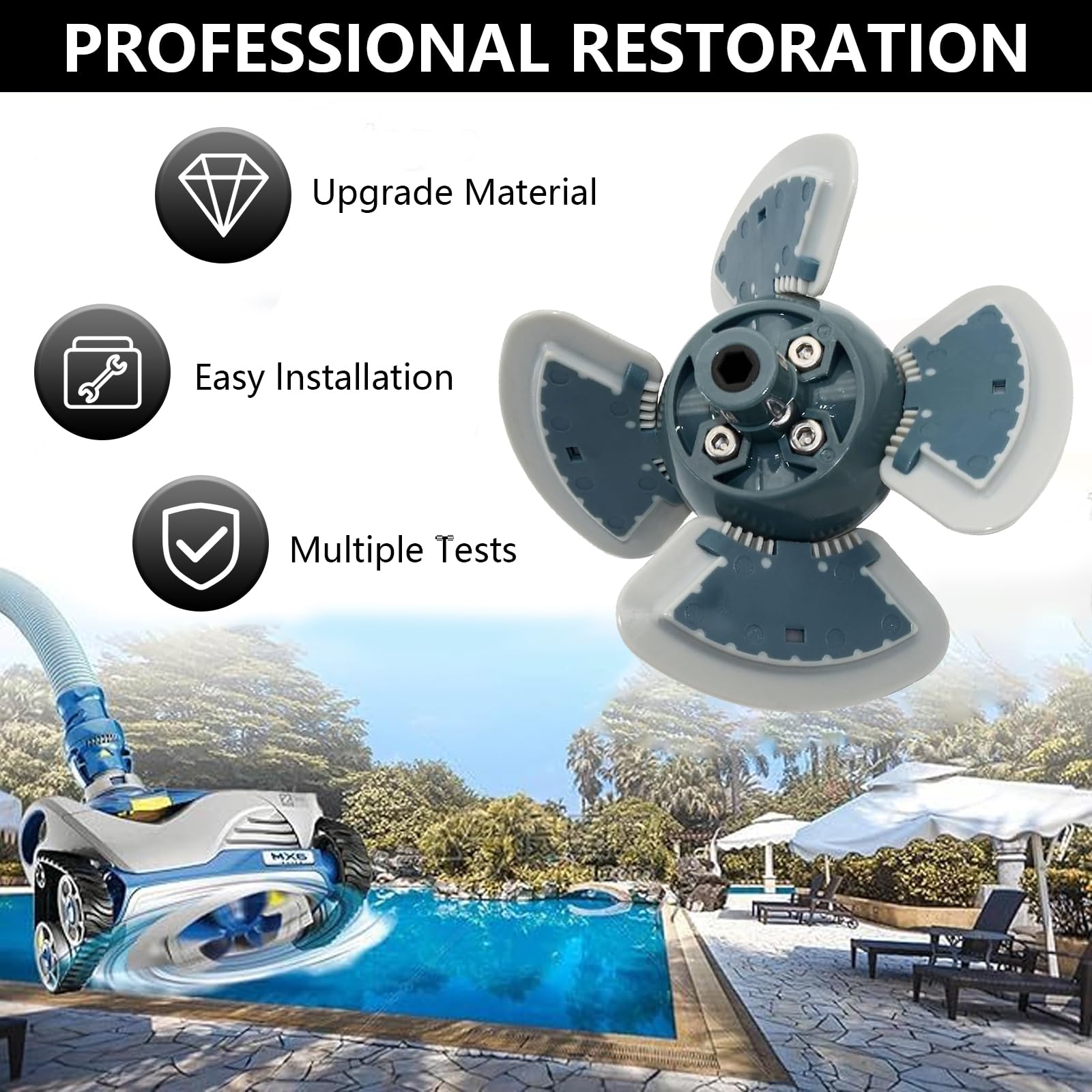 Pieza de Repuesto para Limpiador de Piscina MX6/MX8, Afinación Eje Transmisión Limpiador Piscinas Piezas Repuesto Limpiador Piscinas Montaje del Motor R0796200 Accesorios para Piscinas