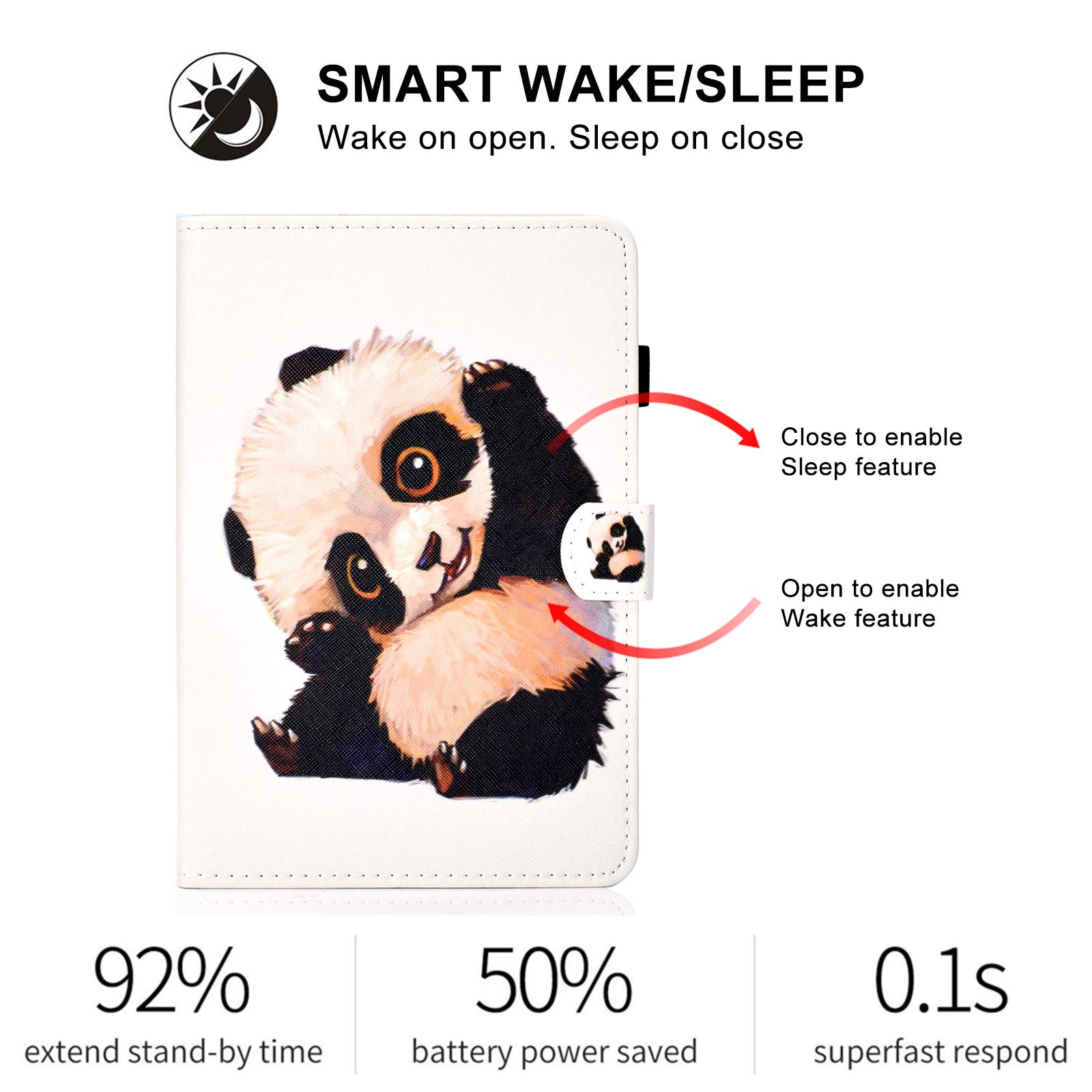 Premium PU Leather Smart Flip Case Cover For All-New Kindle (10th Gen) & Kindle Paperwhite (1st-4th Gen) – Auto Wake/Sleep