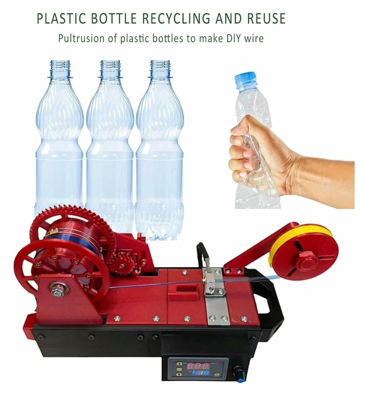 Maszyna do robienia filamentów do drukarki 3D - cyfrowa kontrola temperatury do recyklingu butelek PET, ekologiczna produkcja filamentu z tworzywa sztucznego
