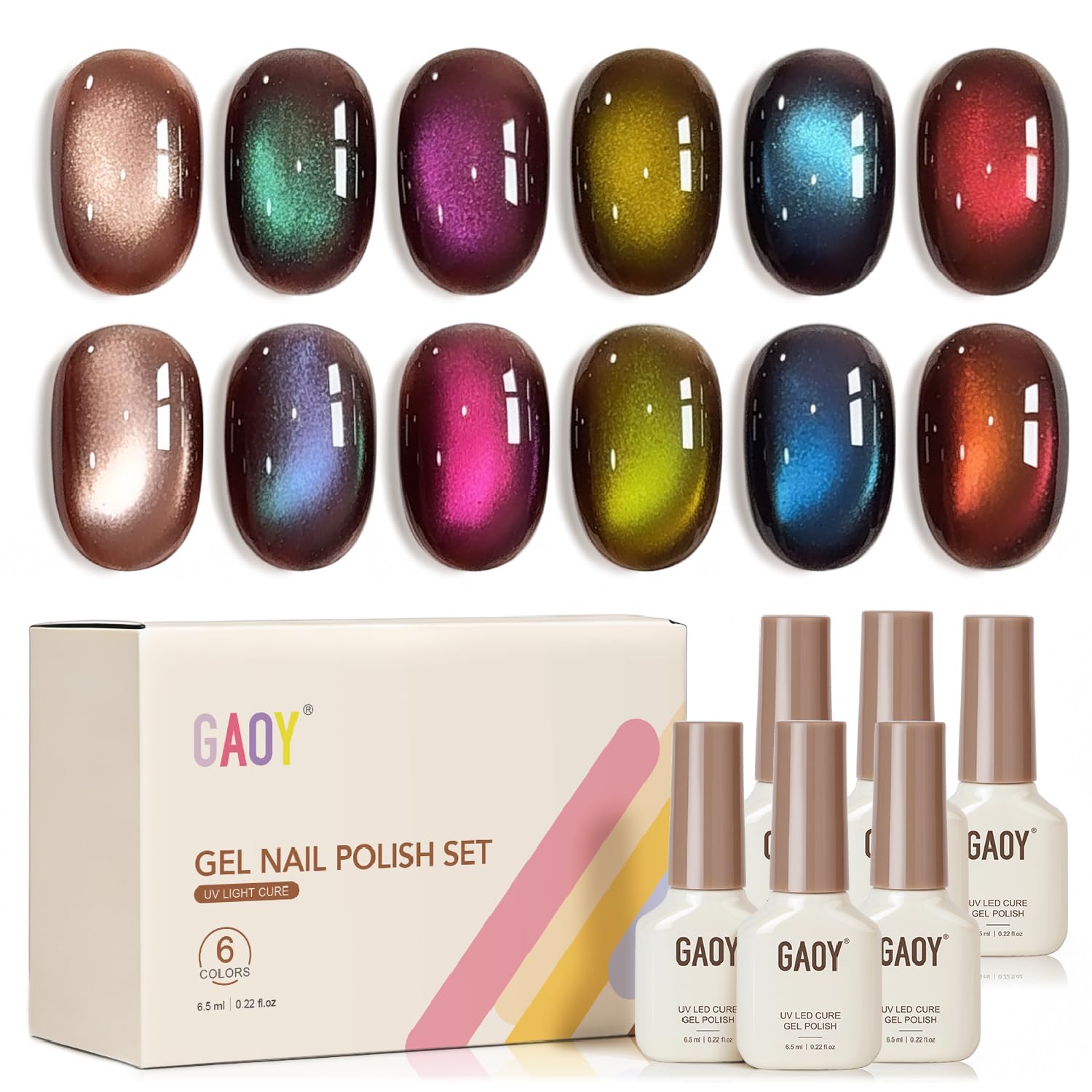 38-kT SOTE ver. AURORA（COLORS：AURORA） Amazon.com: GAOY Aurora Shift Cat Eye Gel Nail Polish Set with