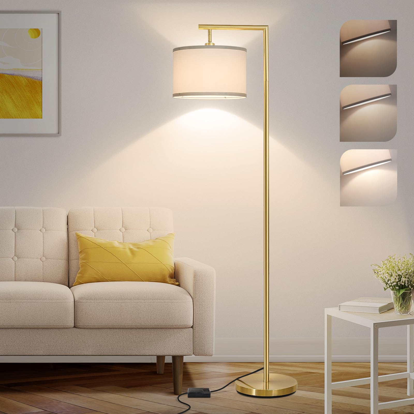 Boncoo Gold Floor Lamp, Montage Modern Standing Lamp with Flexible 