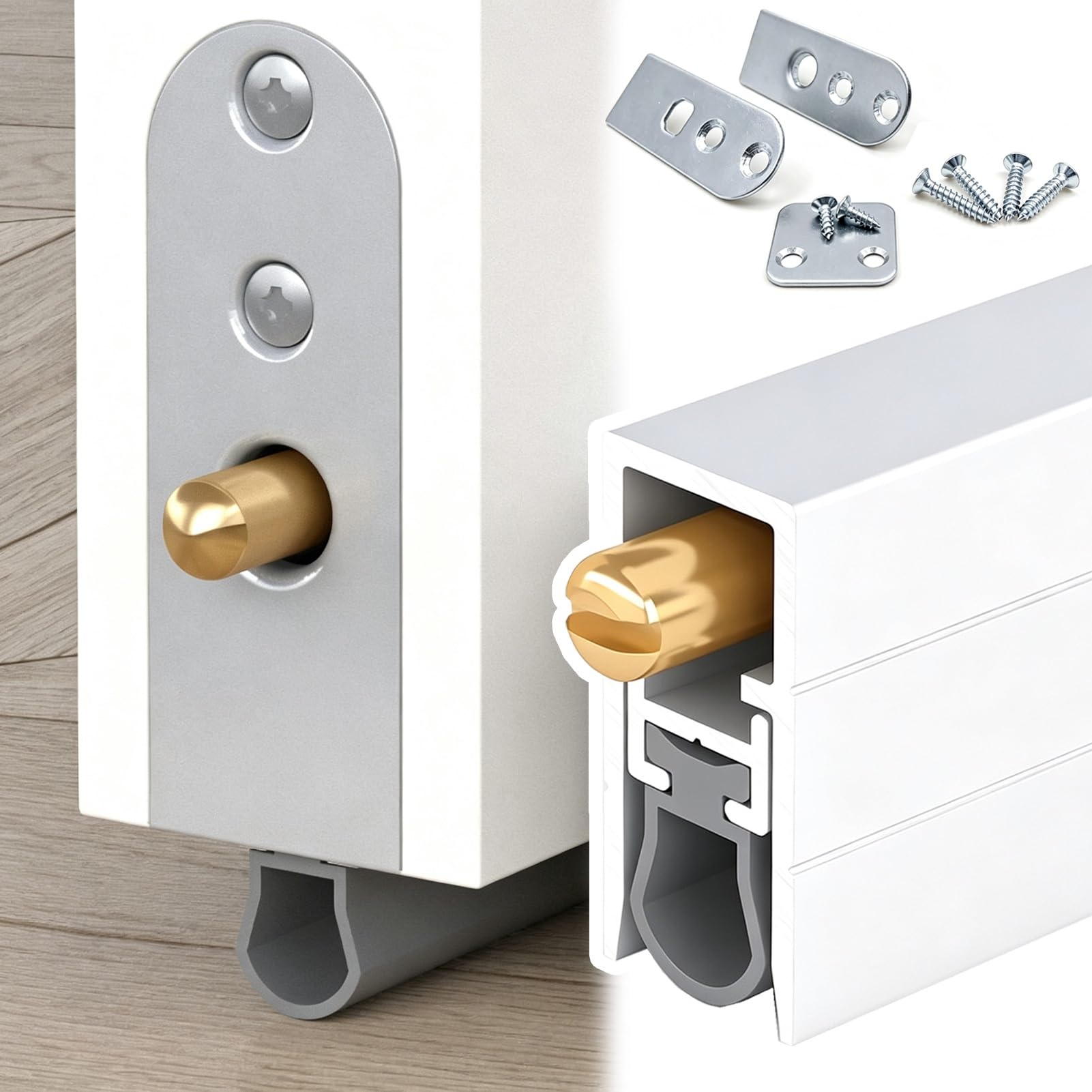 Paraspifferi Sottoporta Guarnizione Inferiore Antipolvere Regolabile per Porta da Garage, Guarnizione di Tenuta Incassata per Isolamento, Paraspifferi Sottoporta in Lega | 99cm(39")