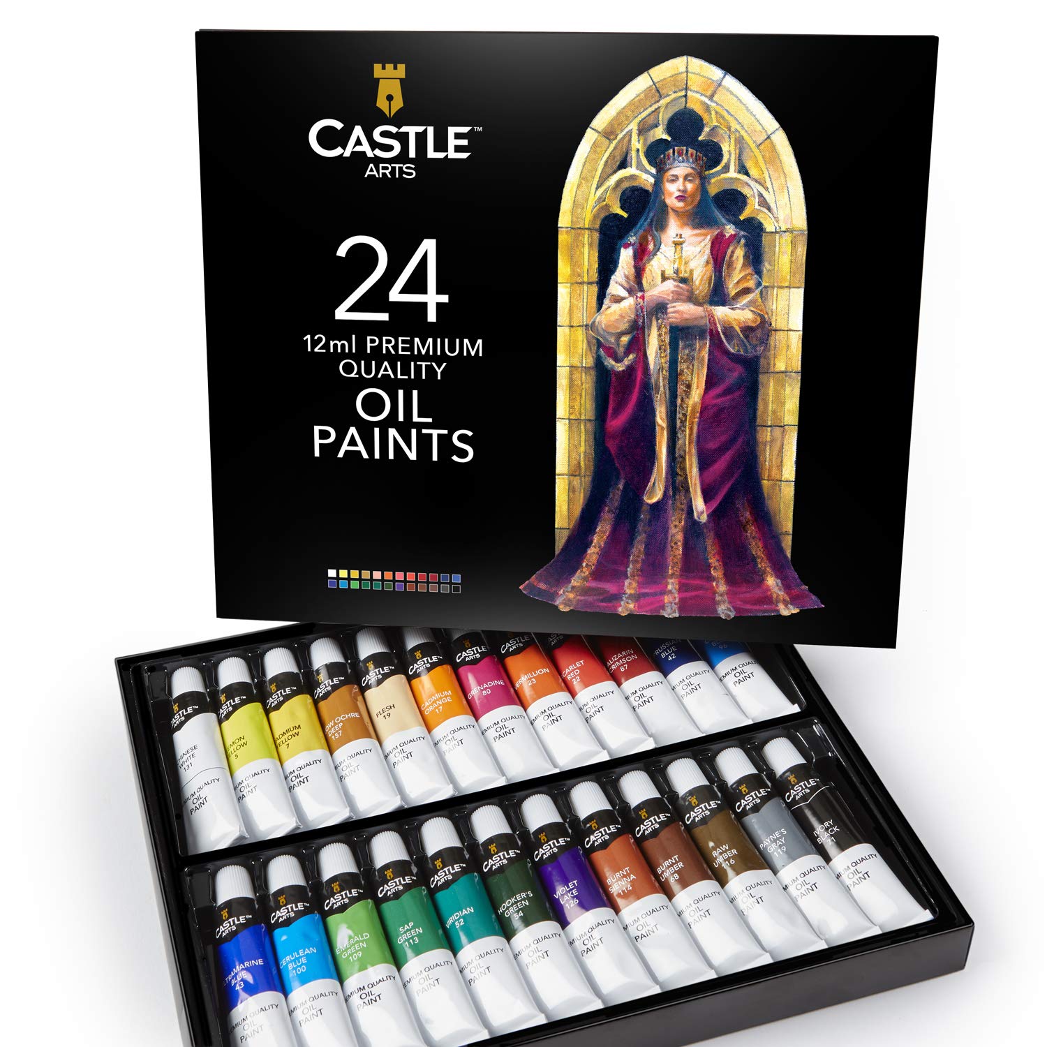 Buy Castle Art Supplies 24 x 12ml Oil Paint Set Great Value Set for Adult Artists, Beginners
