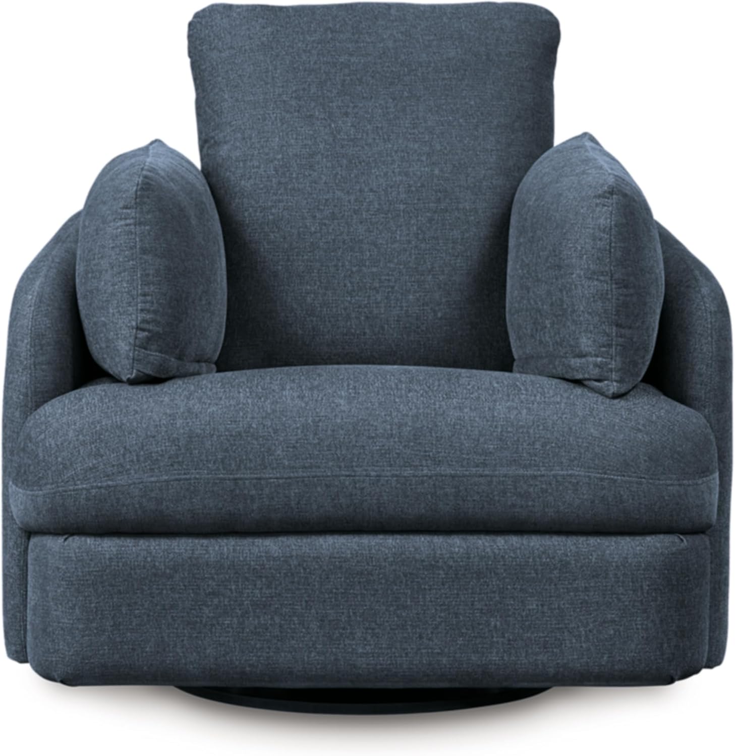 Ink Blue Polyester Swivel Recliner Armchair with Lift