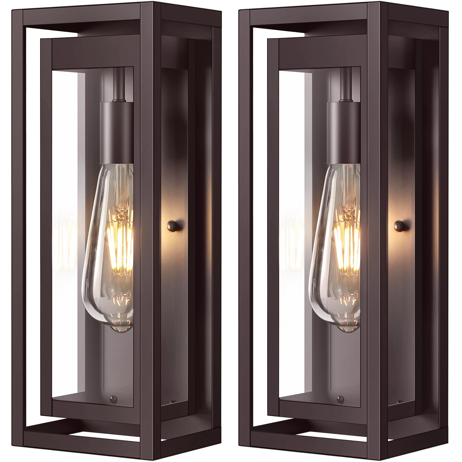 15" Outdoor Wall Lights, 2 Pack Bronze Exterior Lighting Fixtures