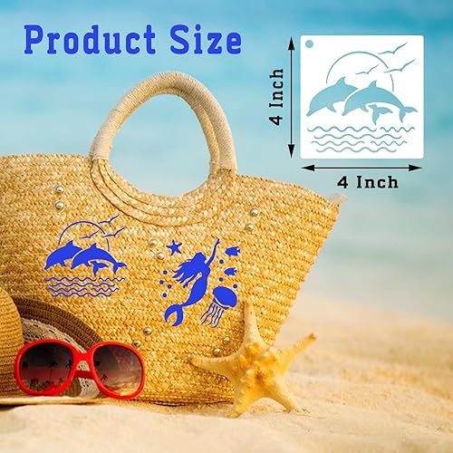 Miniatura 8 de 80 plantillas navideñas de 4 x 4 pulgadas para pintar sobre madera, plantillas reutilizables de adorno de Feliz Navidad, copos de nieve, plantillas