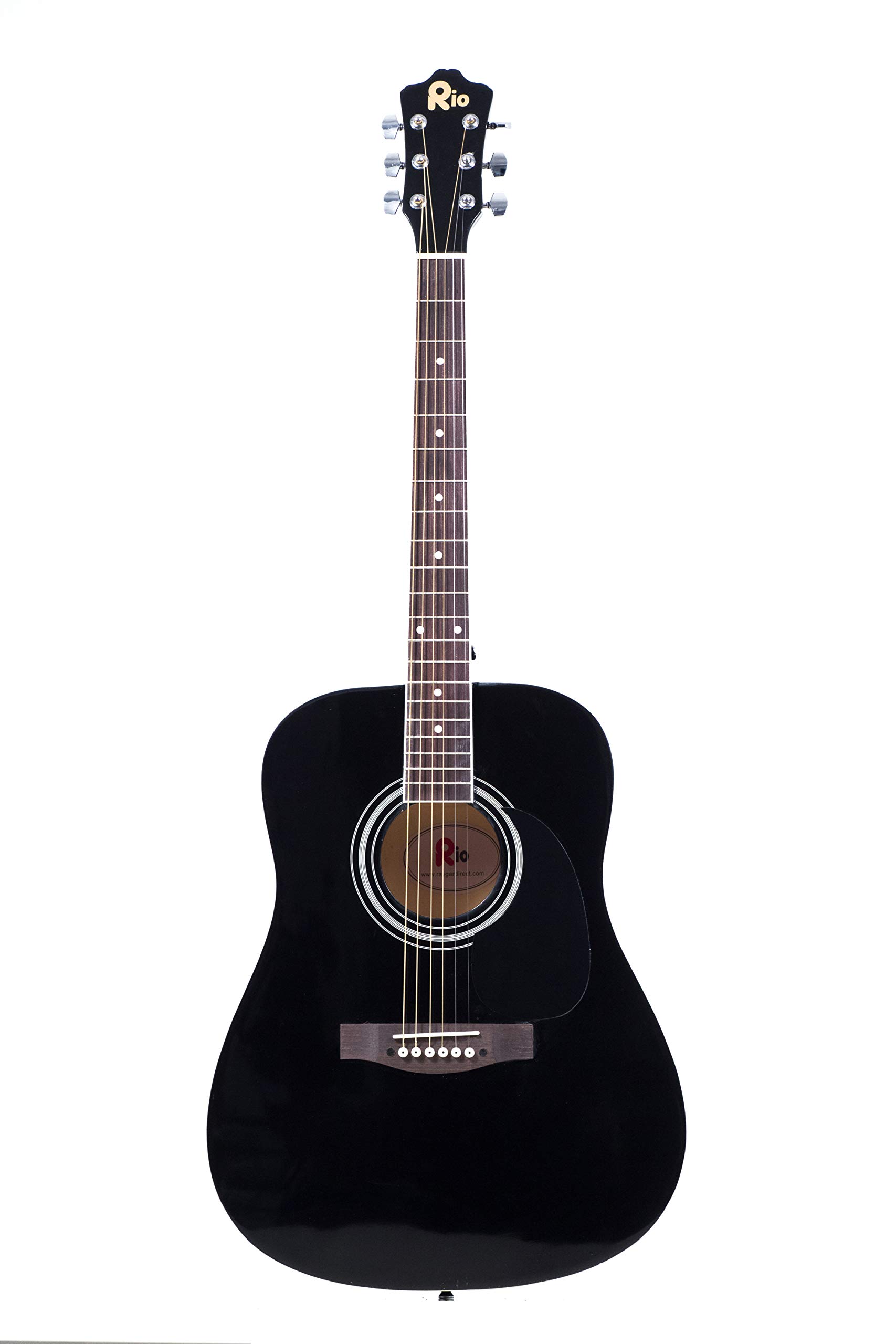 RayGar Guitare acoustique 4/4 avec cordes en acier Noir 104 cm