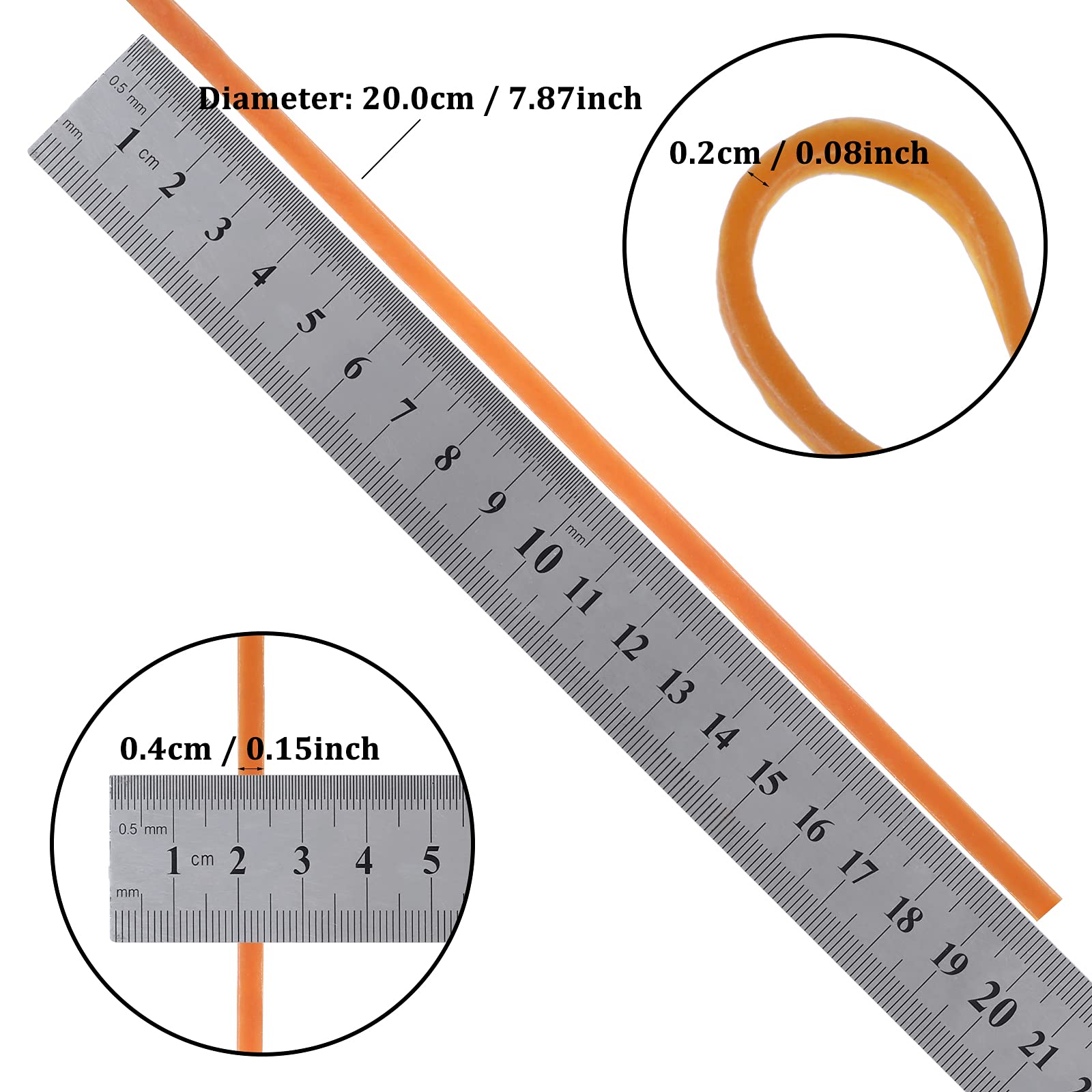 100 Elastici Di Gomma Spessi - 20cm X 4mm Per Ufficio, Casa E Scuola - Foto 3