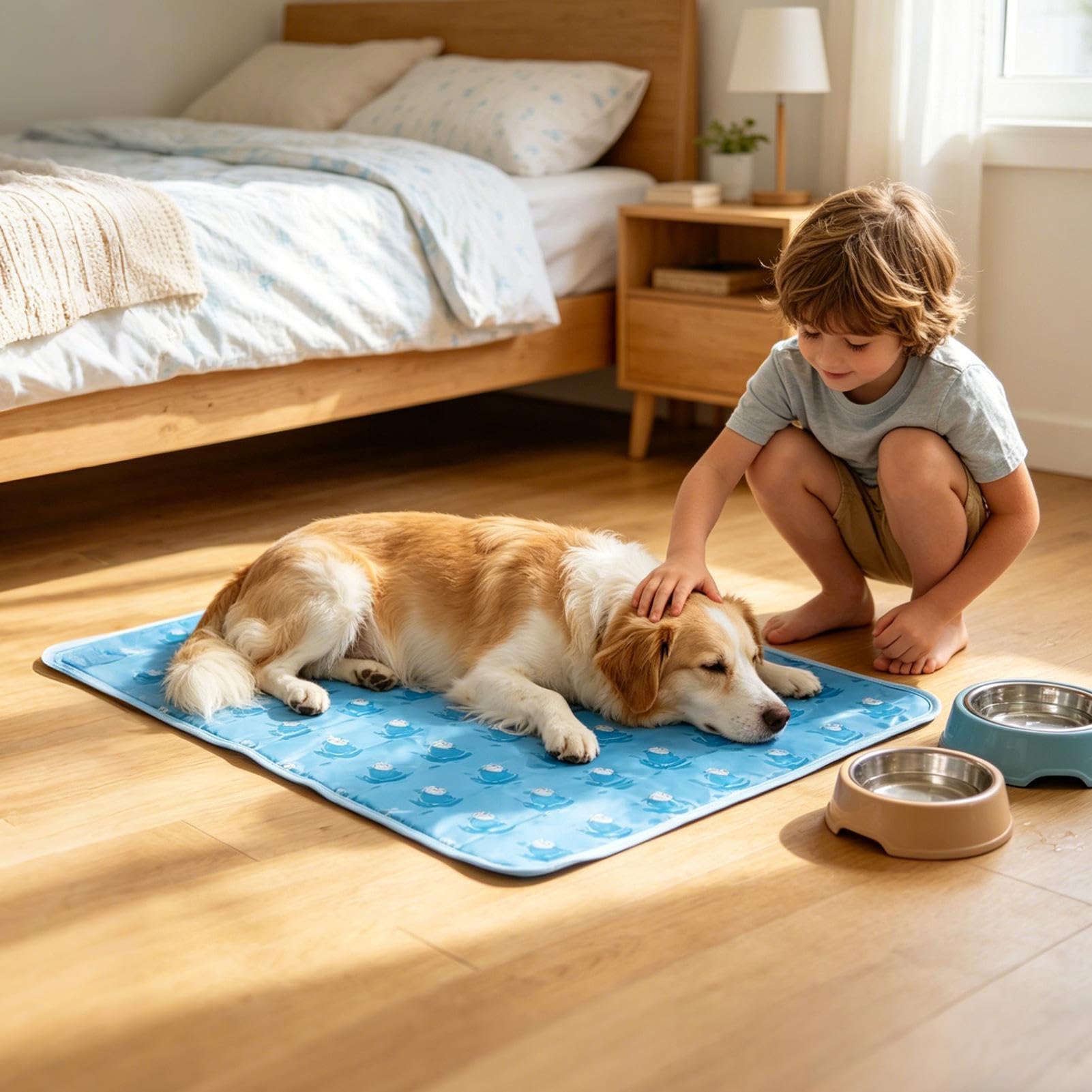 Tapis de refroidissement antidérapant pliable réutilisable pour chien