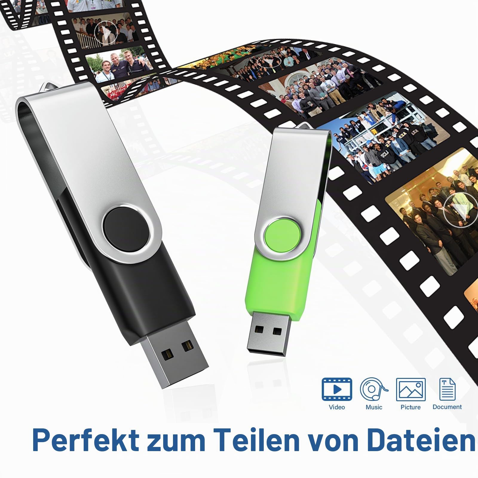 WOOOLKEN USB Stick 16GB 10er Pack USB 2.0 Speicherstick schwarz