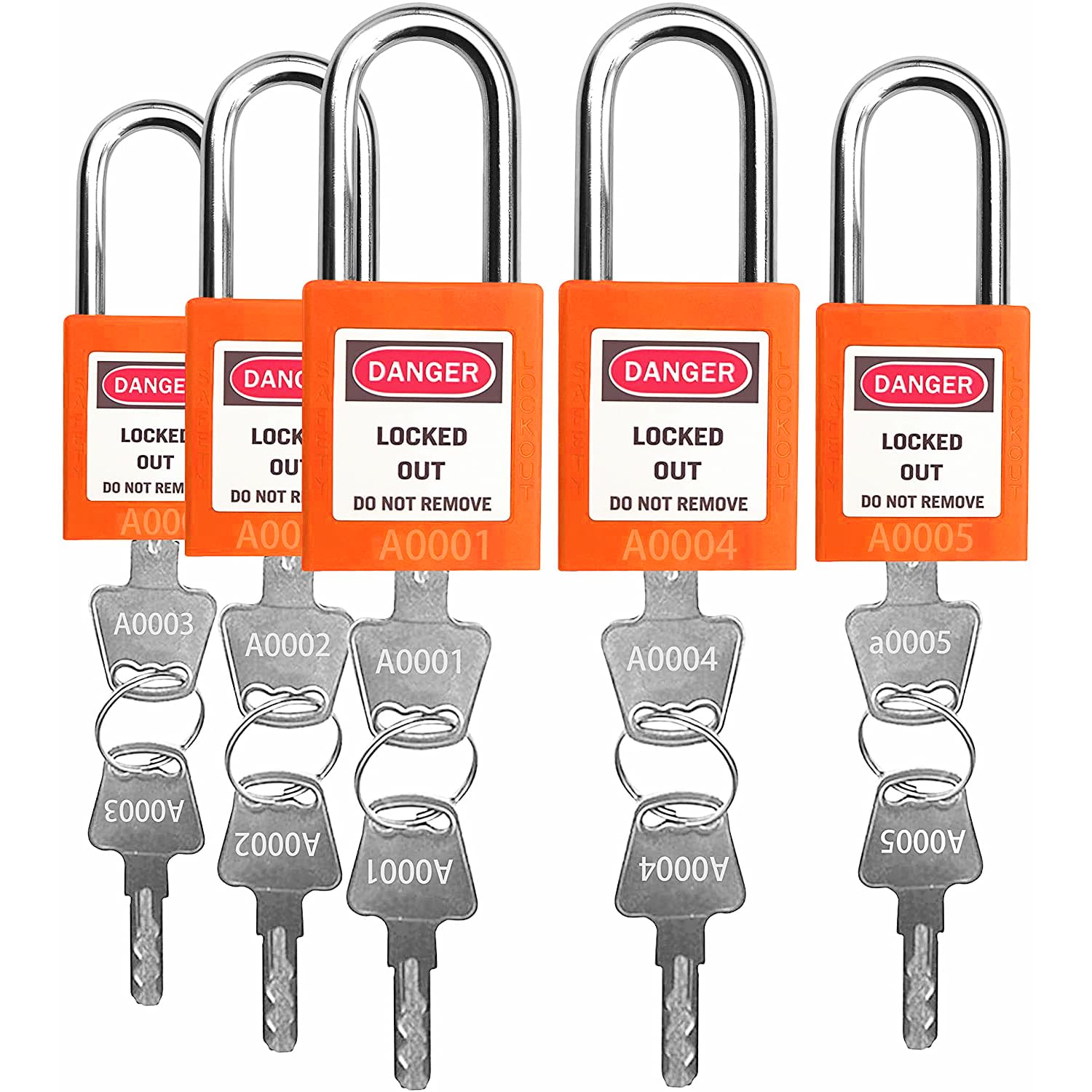 Lockout Tagout Lock - 5 Loto Safety Padlocks for Lock Out Tag Out Stations and Devices