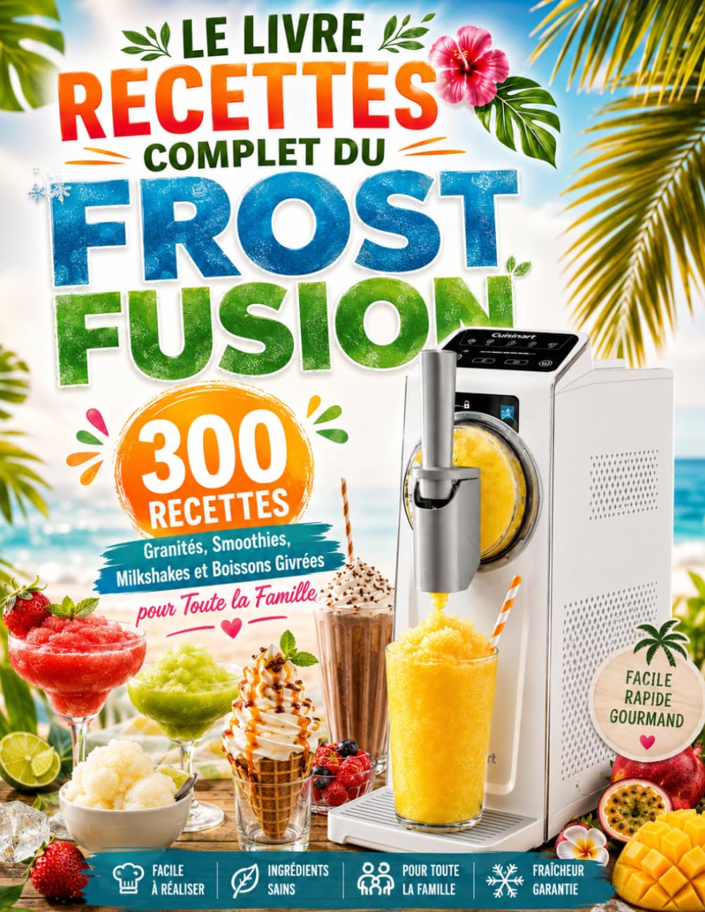 LE LIVRE RECETTES COMPLET DU FROST FUSION: 300 recettes glacées faciles et gourmandes pour préparer glaces, sorbets, yaourts glacés, milkshakes, granités et cocktails sans alcool à la maison
