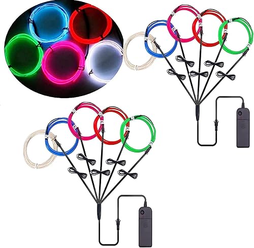 Ourbest 5in1 Electroluminescent Neon Strip Light Wire, EL Wire Lights Battery Pack for Cosplay Halloween Christmas Party Decoration StaySlowFast disponible en Yaxa Peru