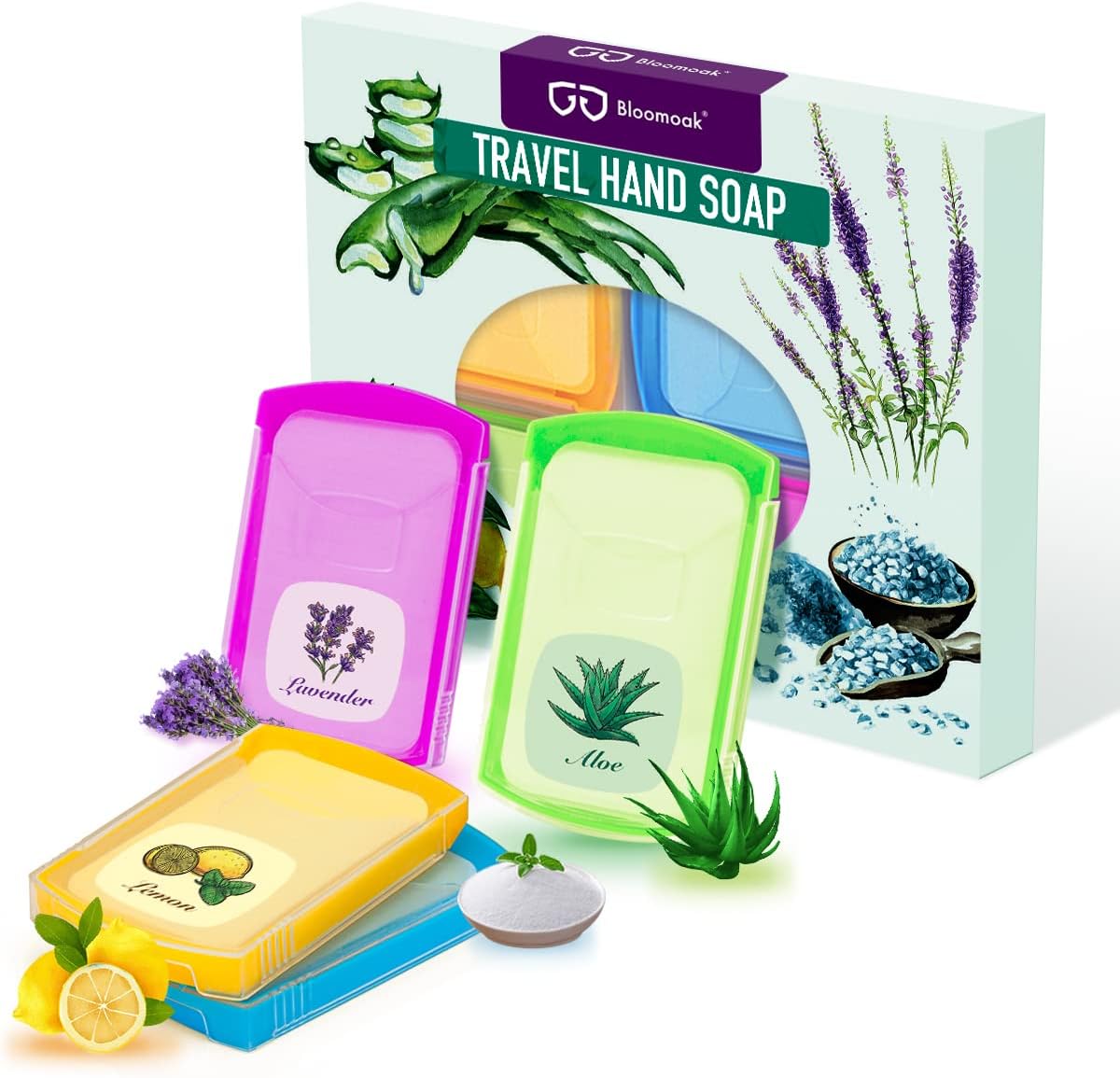 B BLOOMOAK 200pcs Portable Travel Hand Washing Paper Soap Sheets Skin Friendly Disposable Water Soluble, Great for Camping, Hiking Outdoor, Christmas Stocking Stuffer