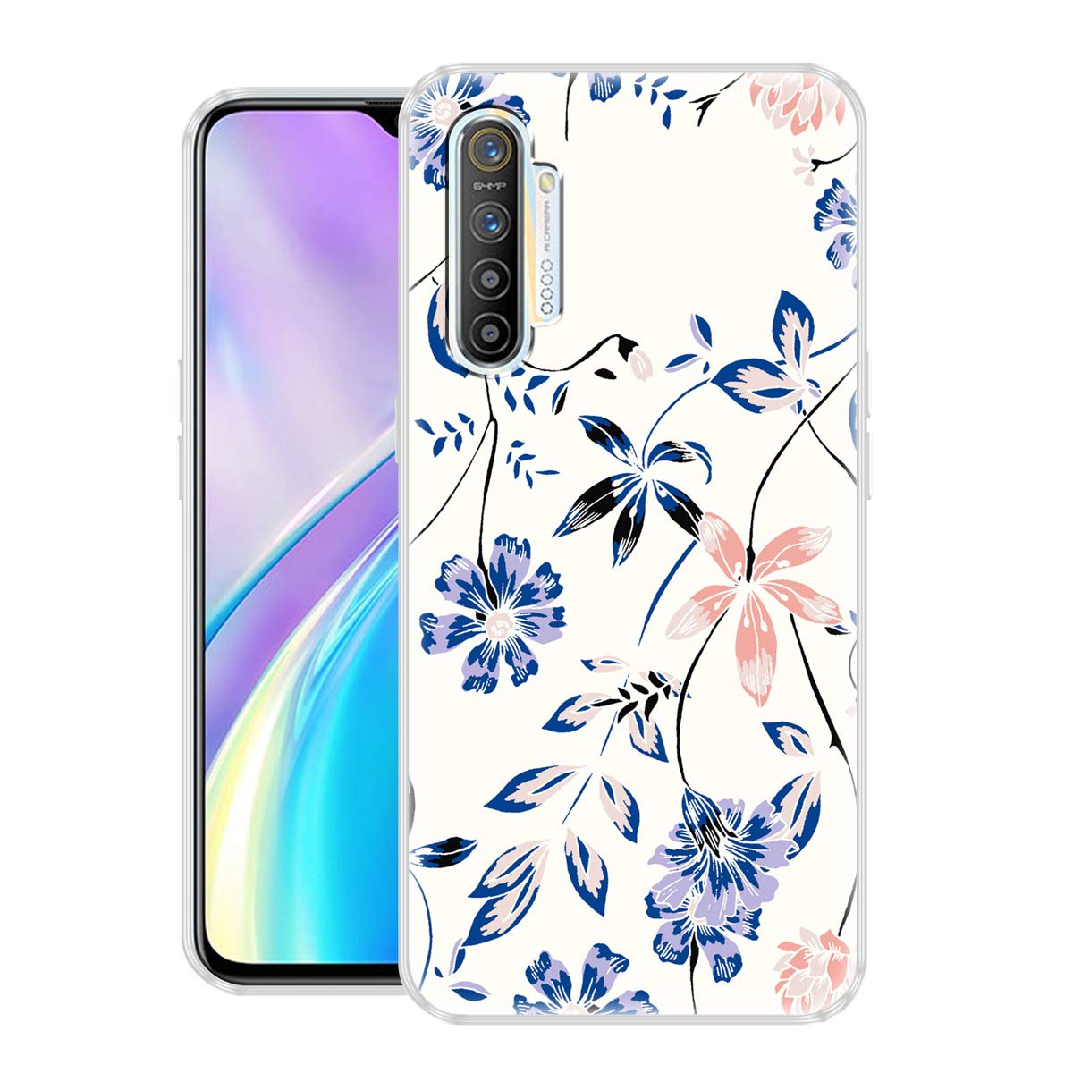 Fashionury Blue Floral Design Soft Silicon Designer Printed Back Cover for Realme x2 (B082XTGHDW) Amazon Price History, Amazon Price Tracker