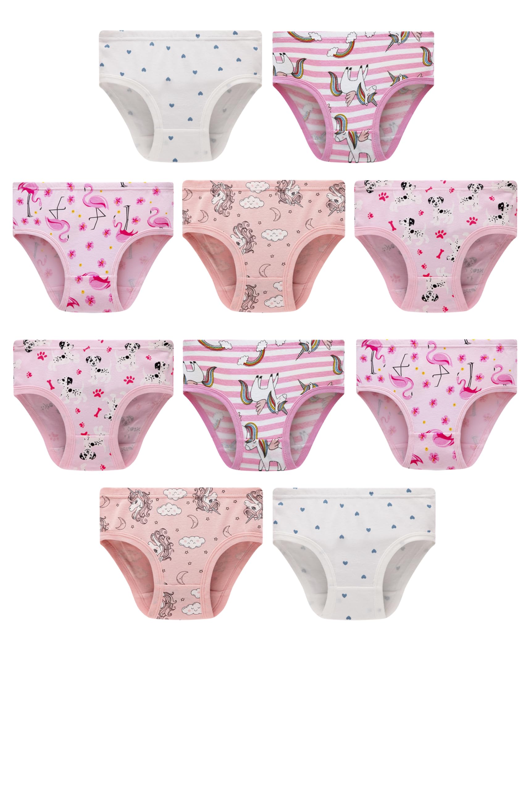 Cadidi Dinos Little Girls Soft Cotton Underwear Kids Cool Breathable Comfort Panty Briefs Toddler Undies Pack of 6