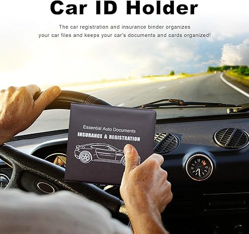 Miniatura 5 de 2 soportes para seguro de registro de automóvil, cartera para tarjetas y documentos con cierre de cinta mágica, para autos, camiones, SUV,