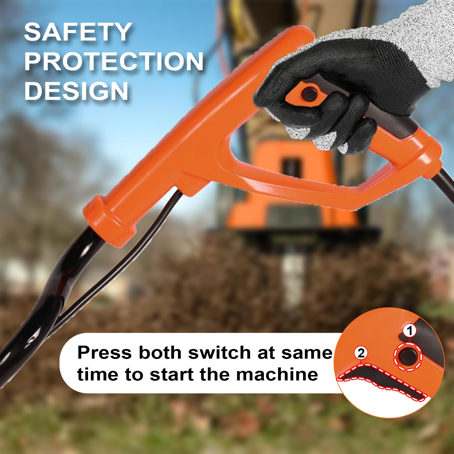Neptune Simplify Farming NC-41 Electric Mini Portable Tiller | 1500 Watts, Working Width 32-45CM, Depth 22CM | Cultivator, Weeder, Rotavator | Ideal for Soil Loosening and Digging - Image 7 thumbnail