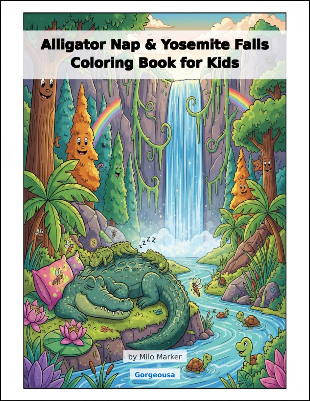 Alligator Nap & Yosemite Falls Coloring Book for Kids